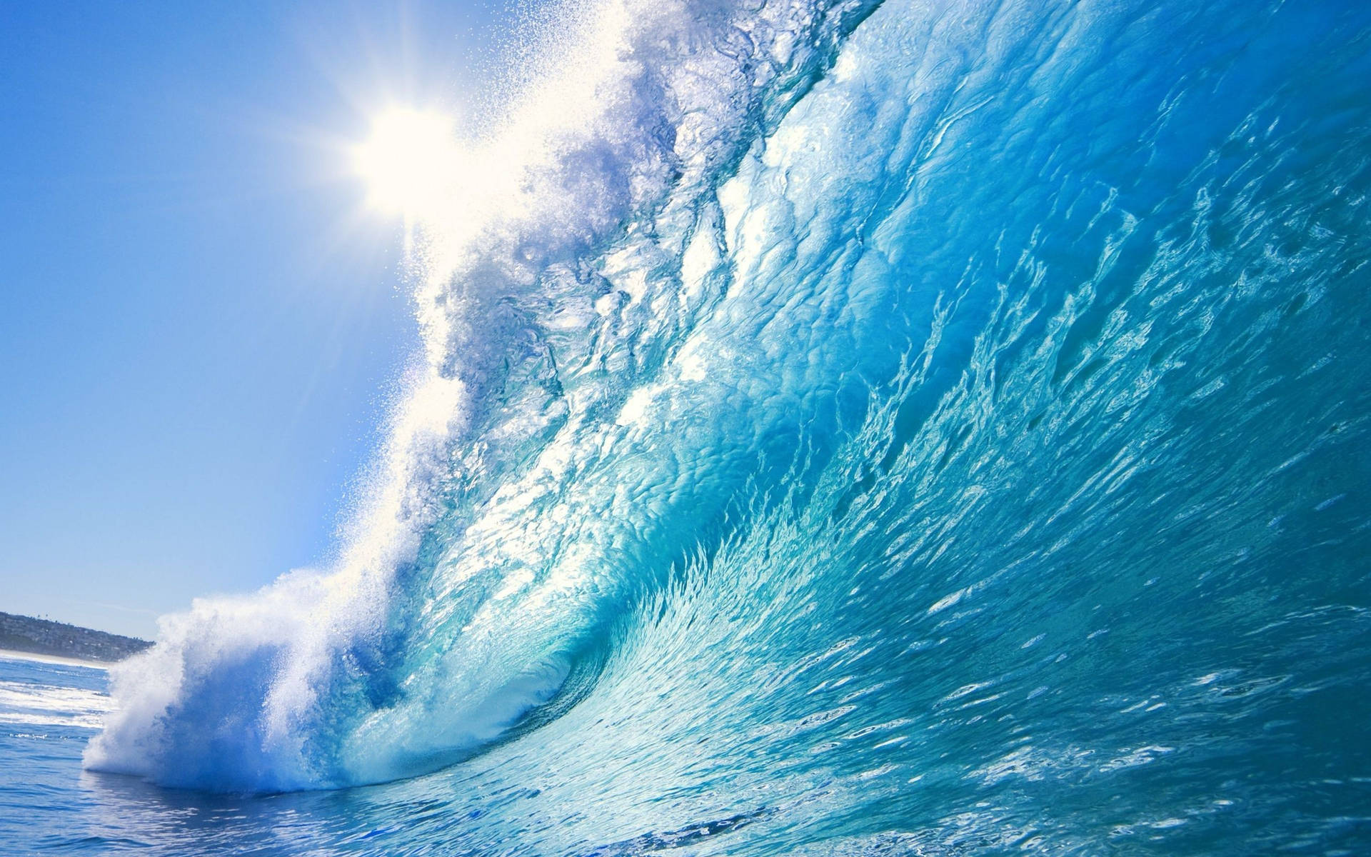 Bright Crystal Blue Wave Background
