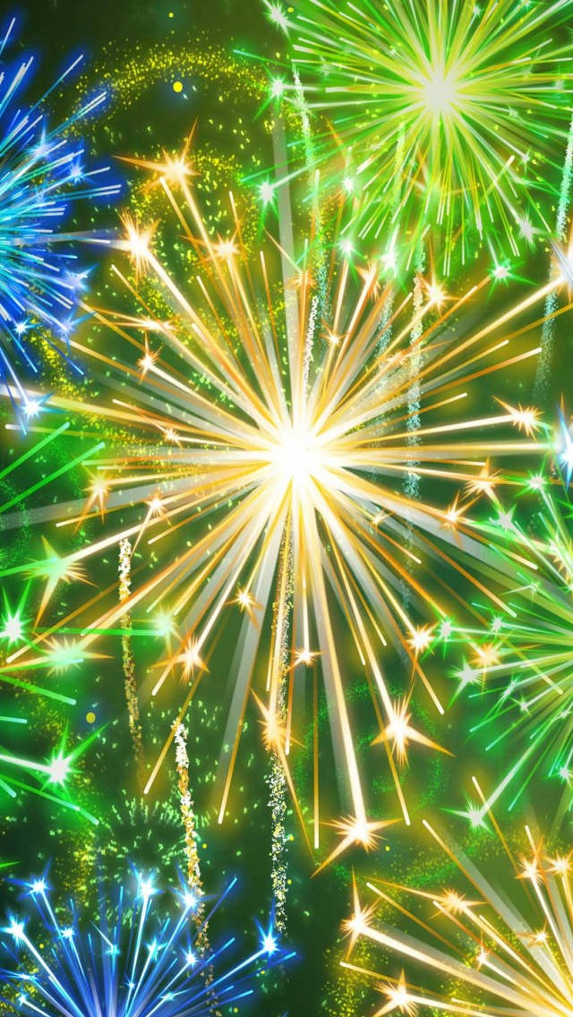 Bright Fireworks New Years Eve Background