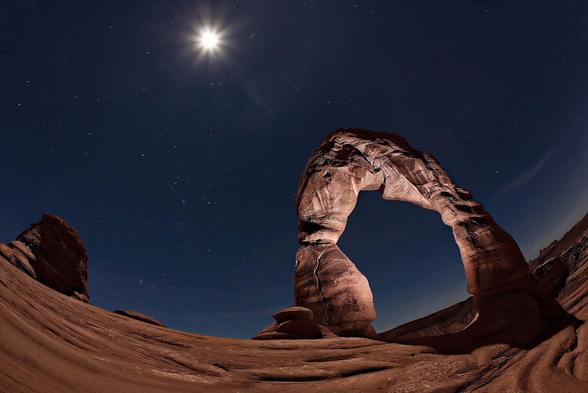 Bright Full Moon Above Delicate Arch