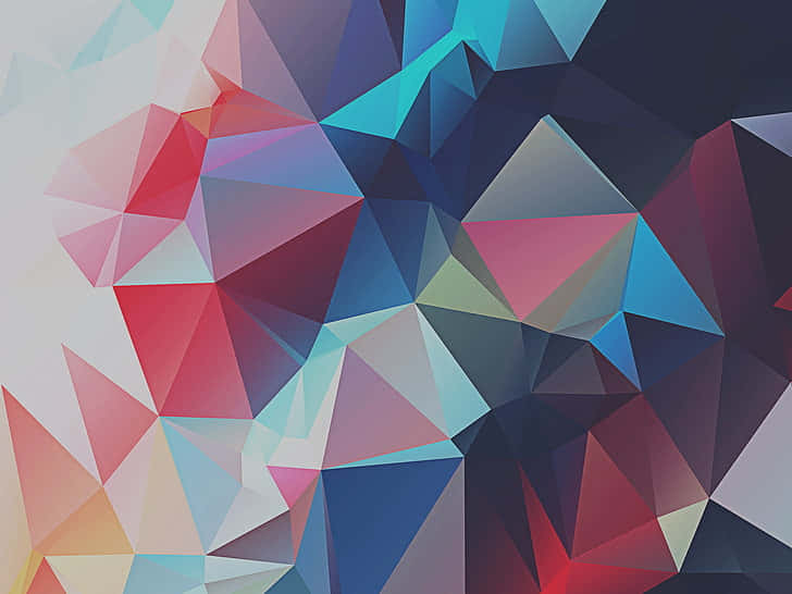 Bright Geometric Shapes Adorn A Minimalistic Desktop Background