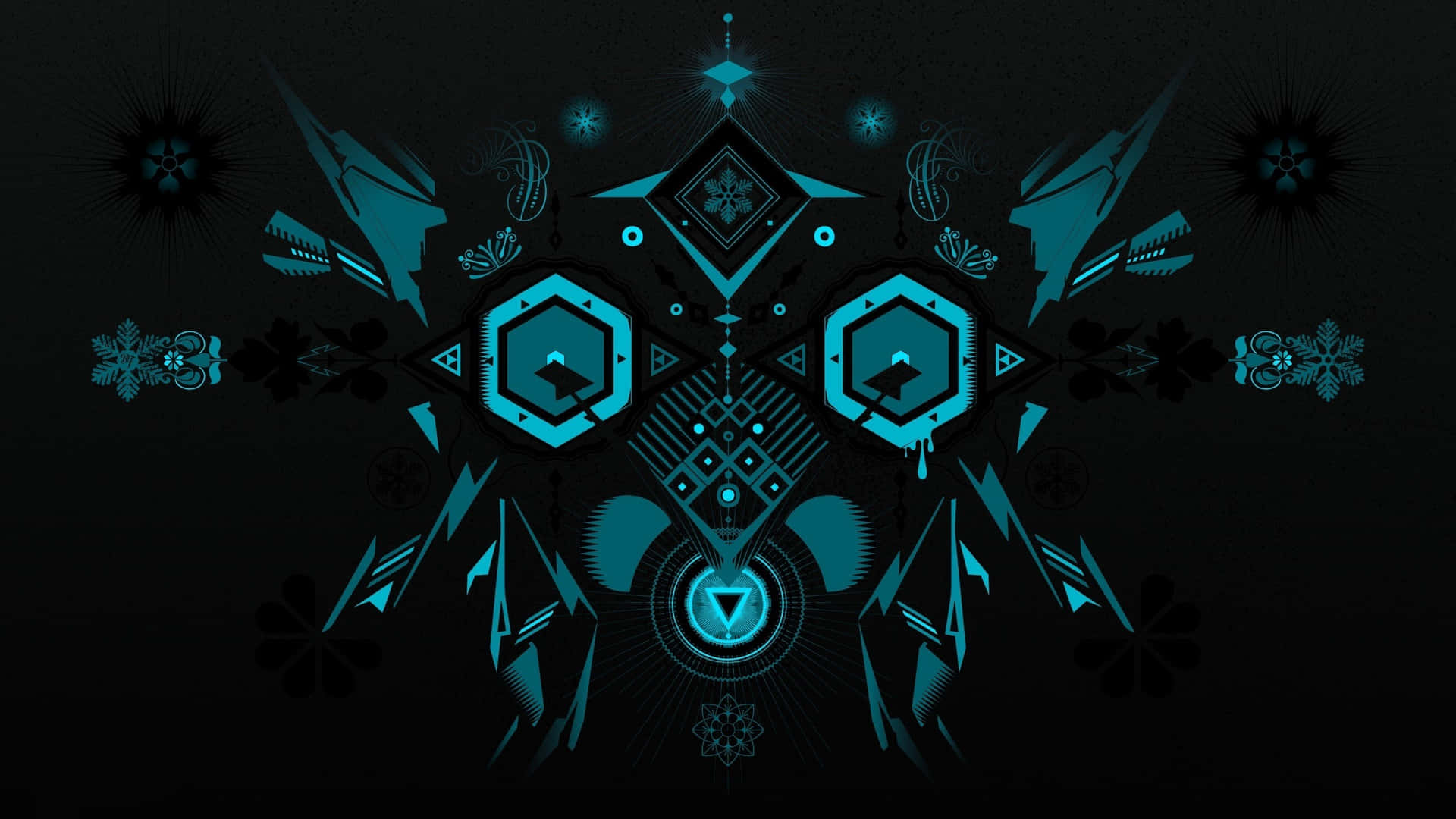 Bright Geometric Shapes Against A Dark Background Background