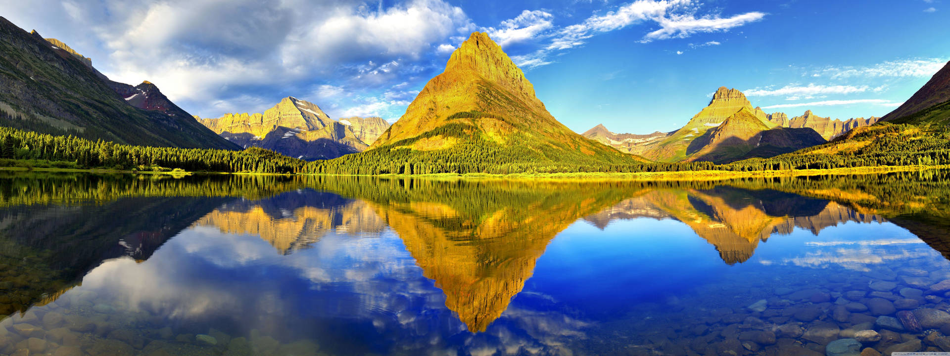 Bright Glacier National Park Wide Shot Background