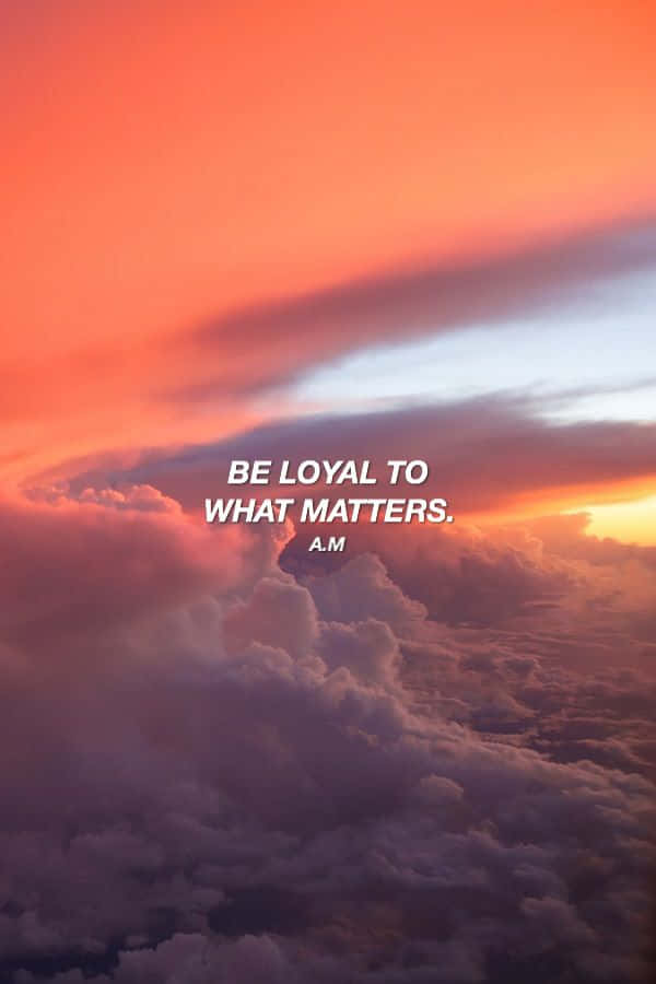 Bright Horizon With Loyal Quote Graphics Background