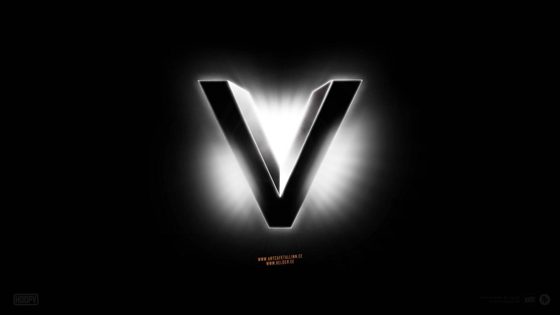 Bright Letter V Background