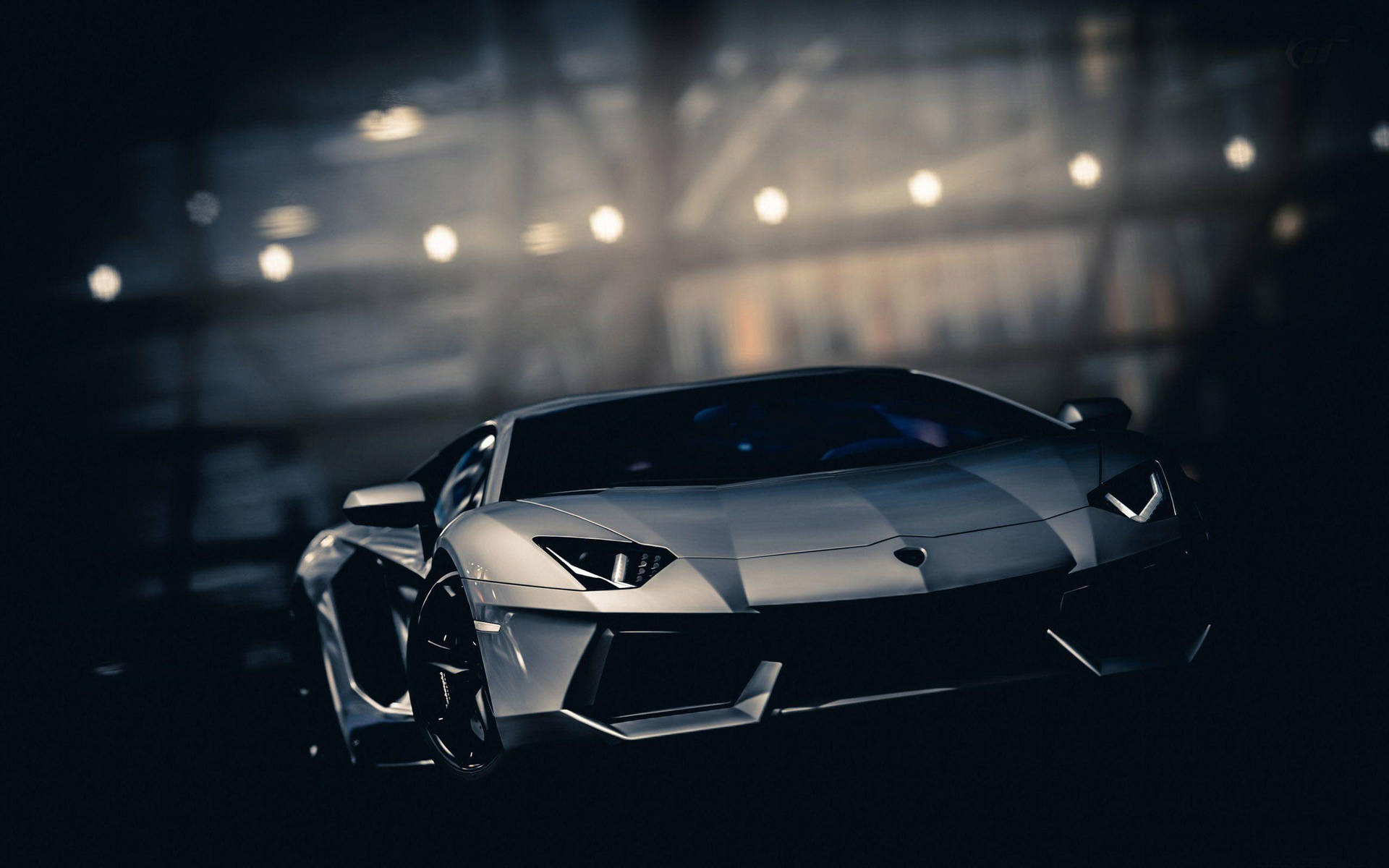 Bright Lights Black Lamborghini Background