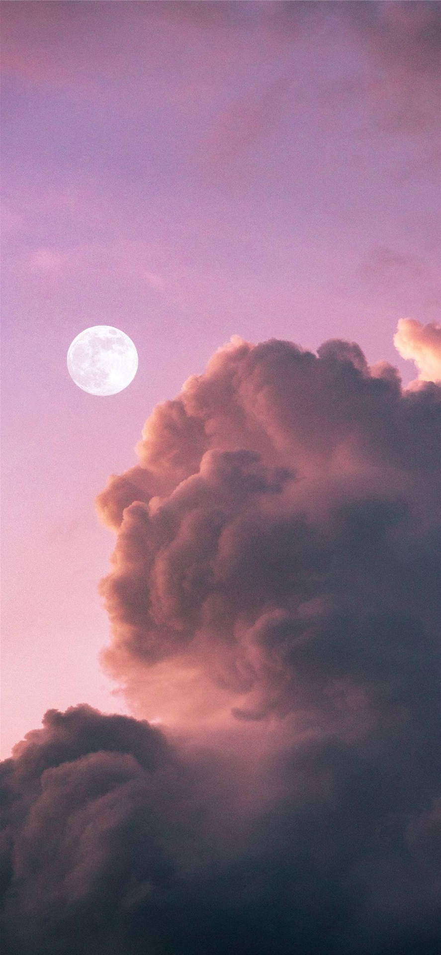 Bright Moon Aesthetic Purple Sky Background