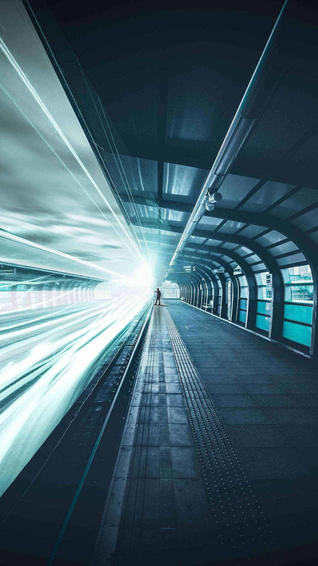 Bright Motion Light Subway Platform