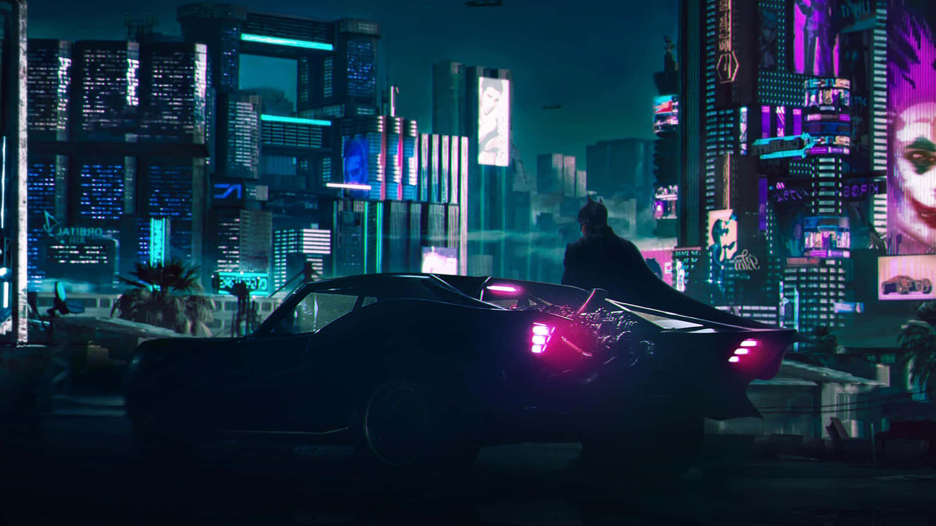 Bright Neon Lights Illuminate The Night Sky Over The Electrifying Times Square. Background