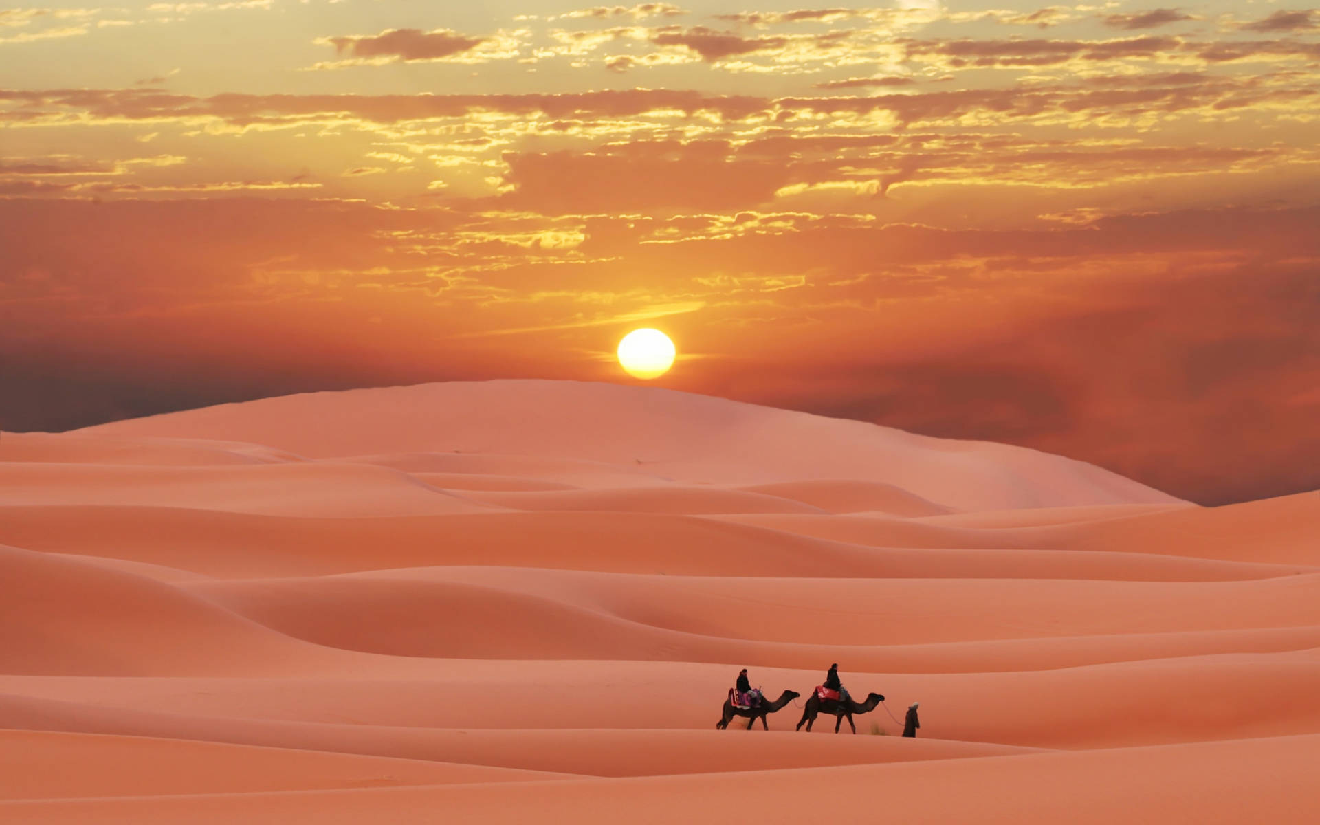 Bright Orange Desert Sun Background