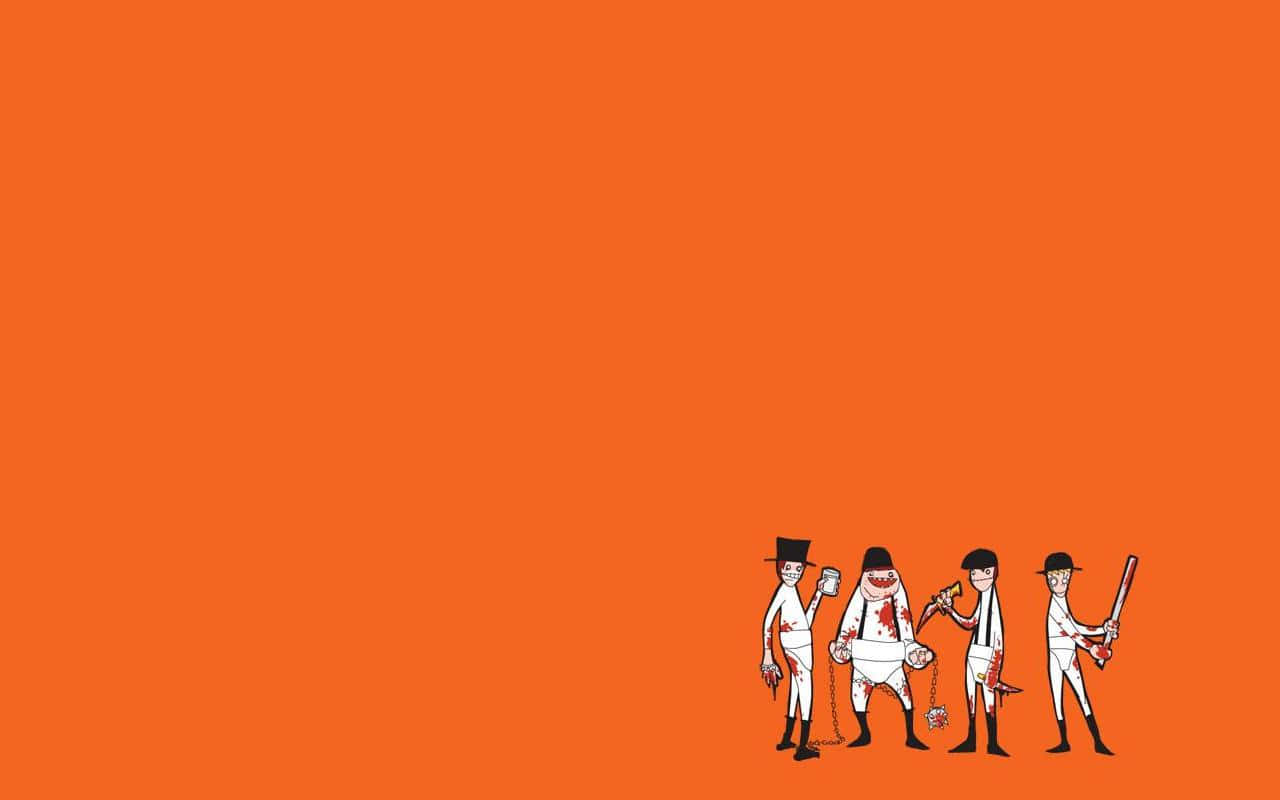 Bright Orange Desktop With A Modern Design Background