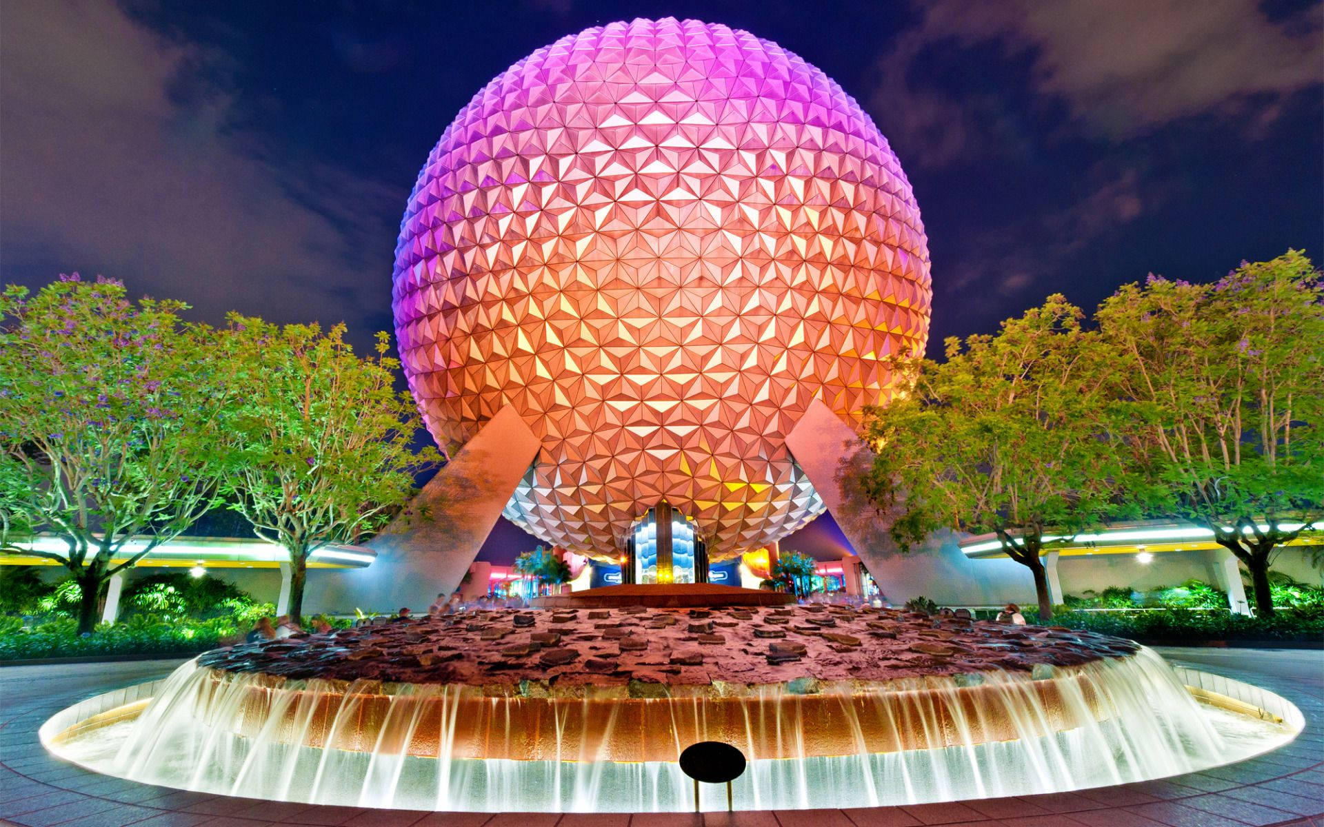 Bright Orange Epcot Sphere Background