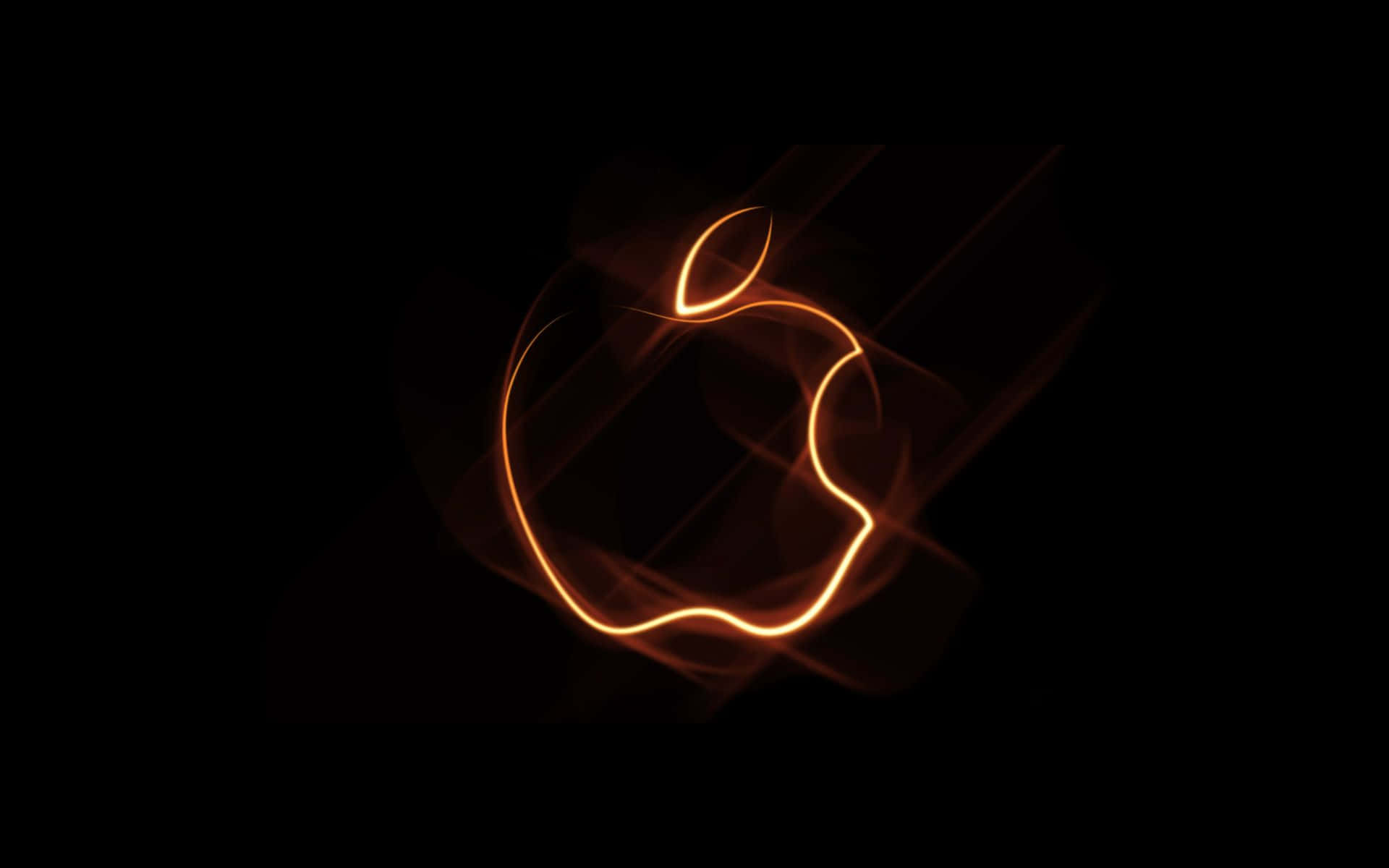 Bright Orange Outline Cool Mac Logo Background