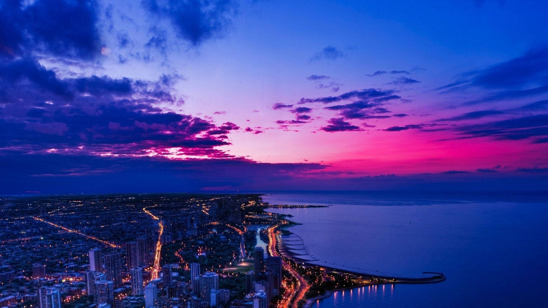 Bright Pink And Purple Sky View