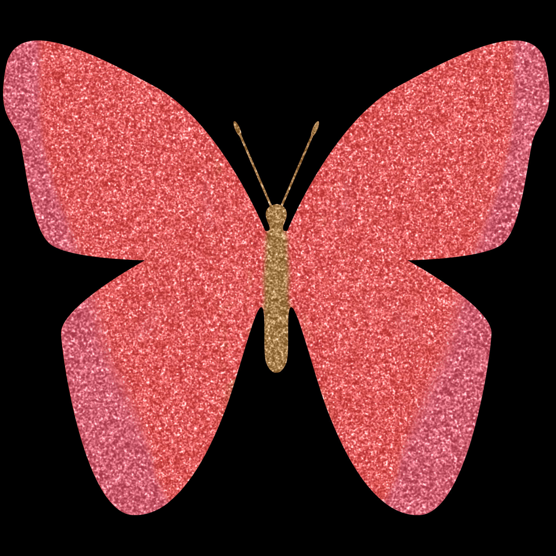 Bright Pink Butterfly With Sparkling Glittery Wings Background