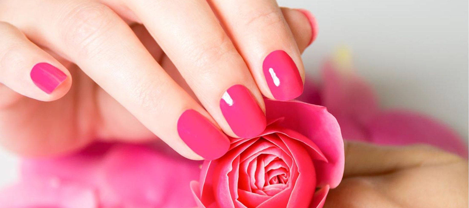 Bright Pink Flower Nails Background