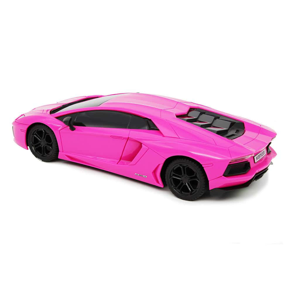 Bright Pink Lamborghini Side View