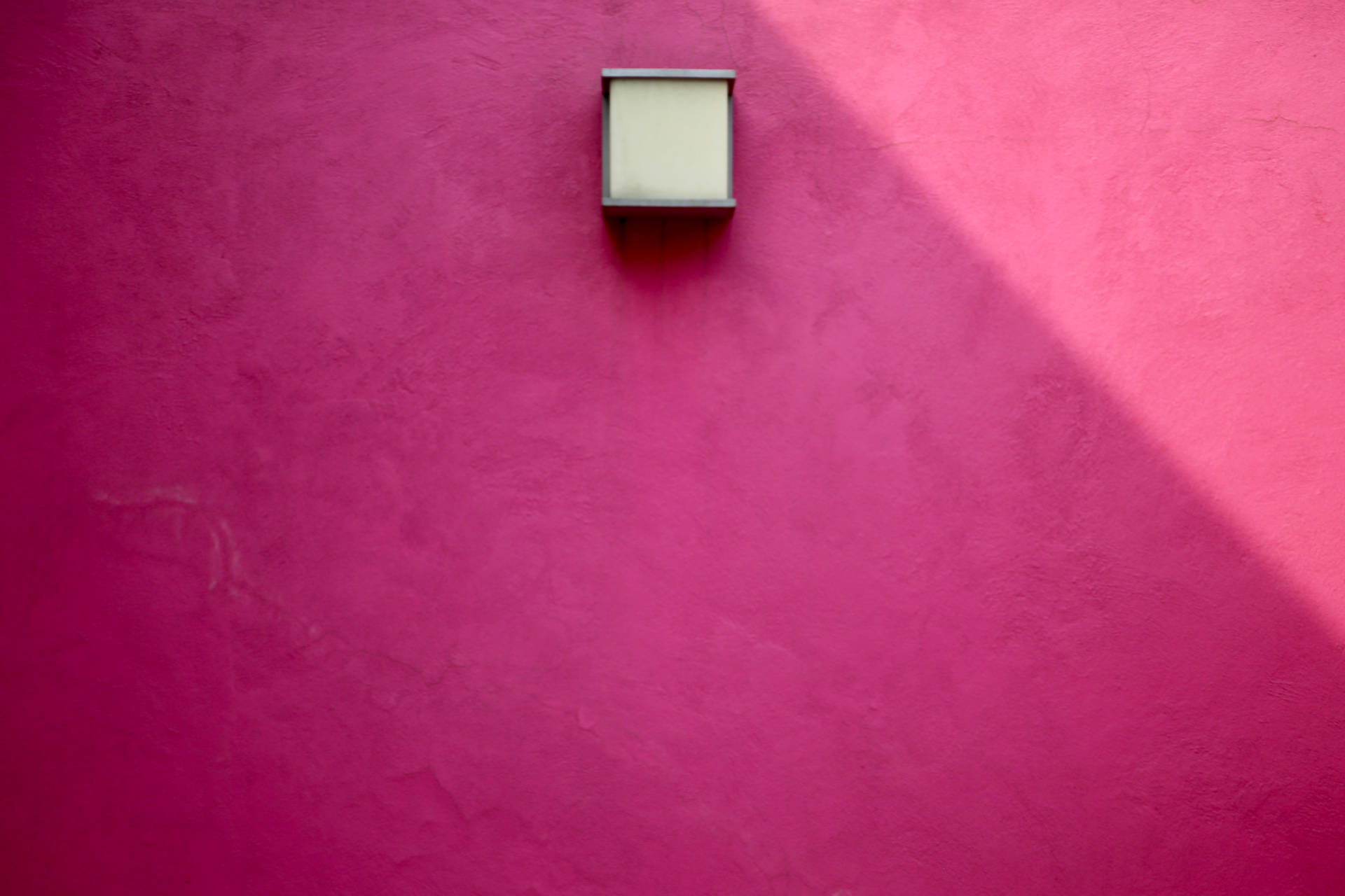 Bright Pink Wall With White Box