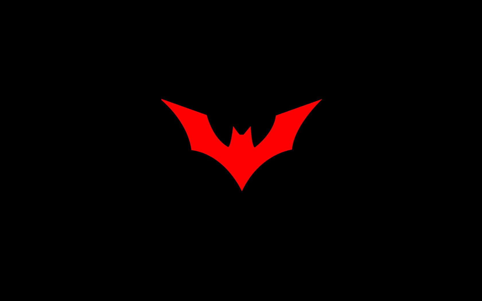 Bright Red Batman Logo With Iconic Bat Emblem Background