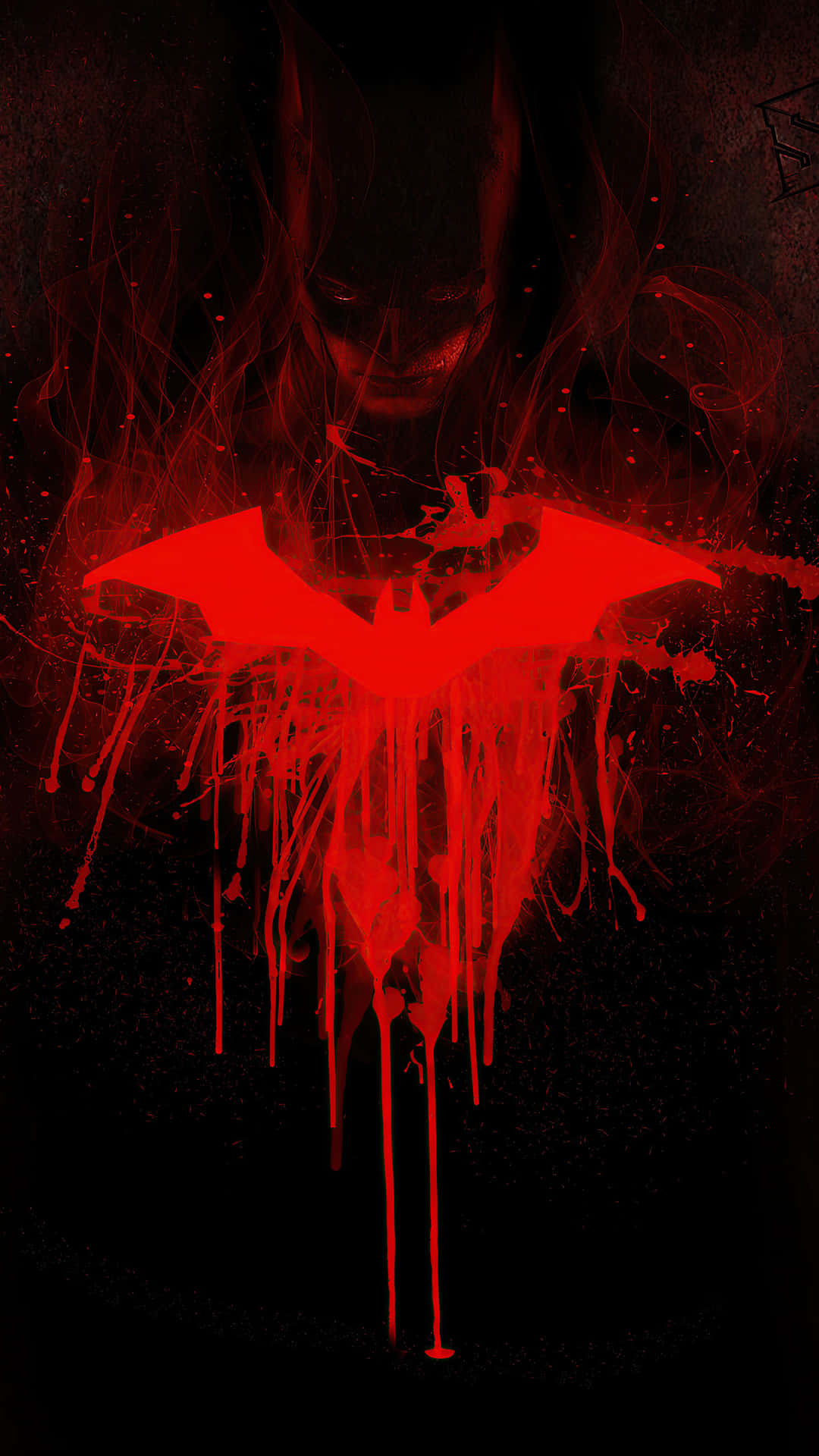 Bright Red Batman Logo Background