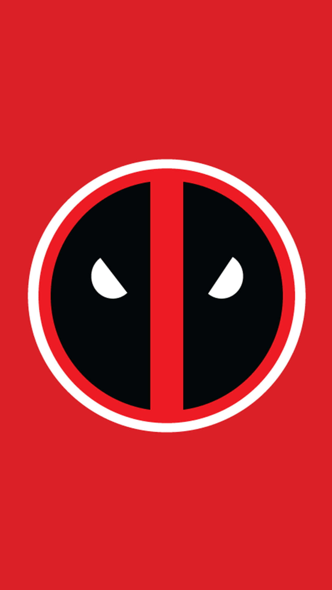 Bright Red Deadpool Logo Background