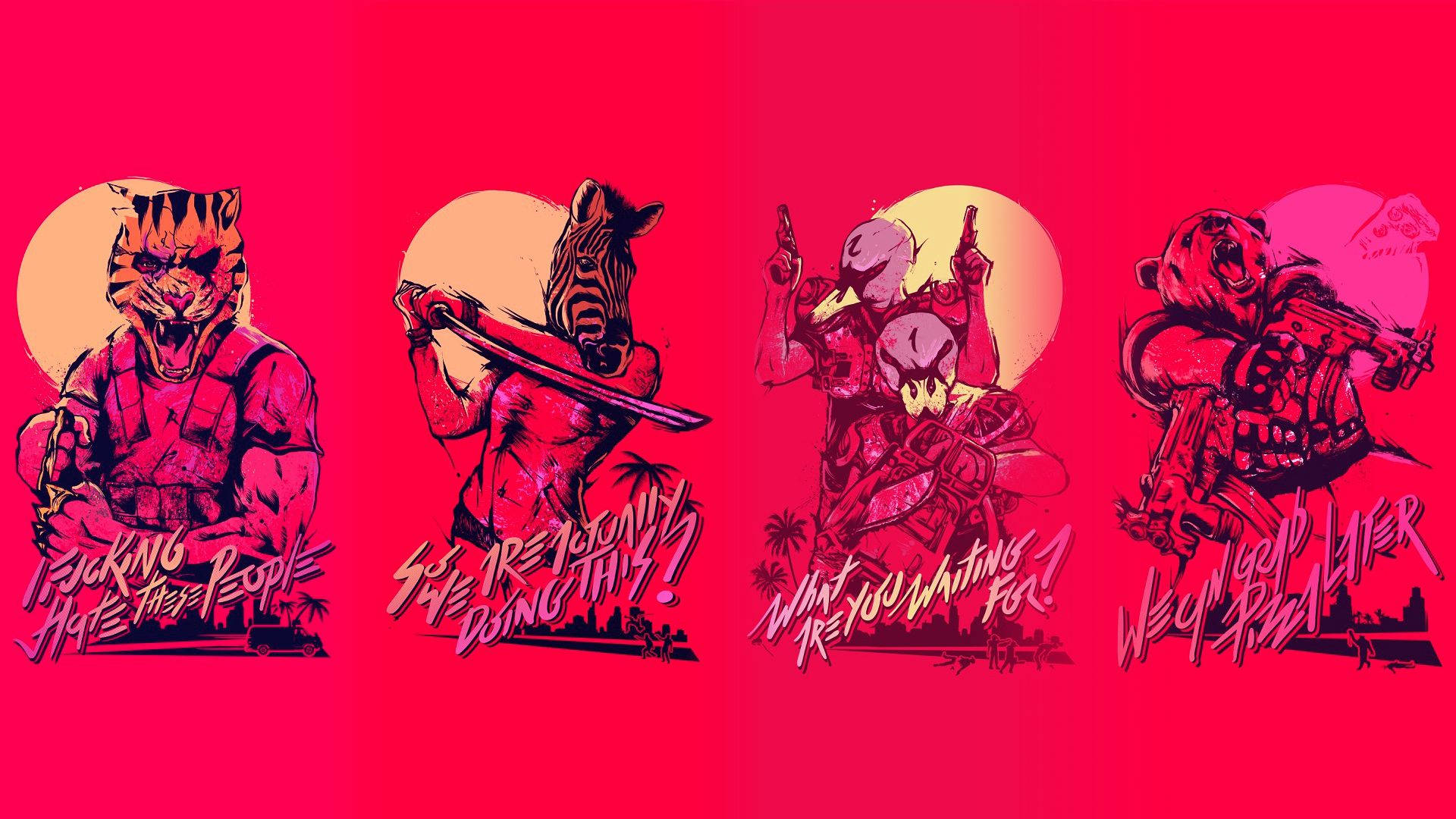 Bright Red Hotline Miami 2: Wrong Number Background