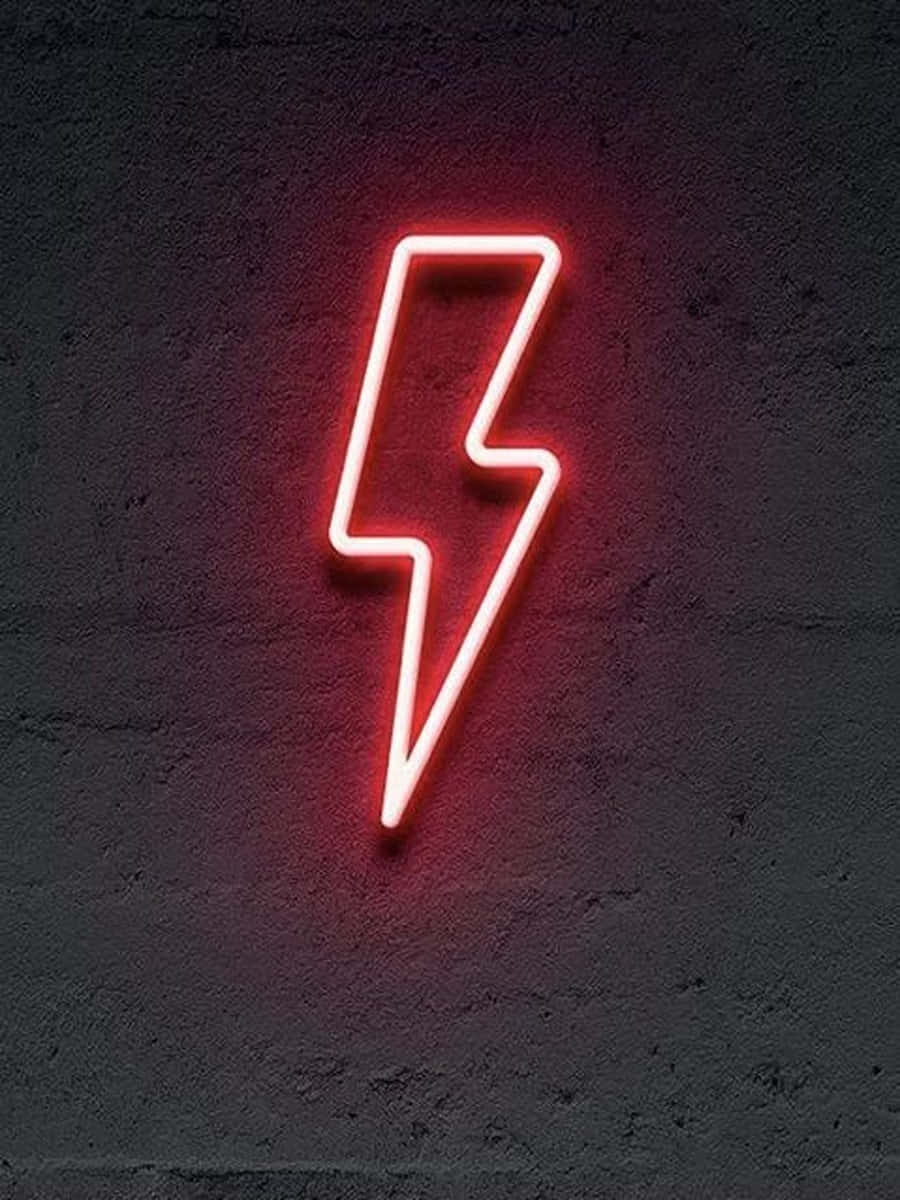 Bright Red Neon Lightning Wall Light