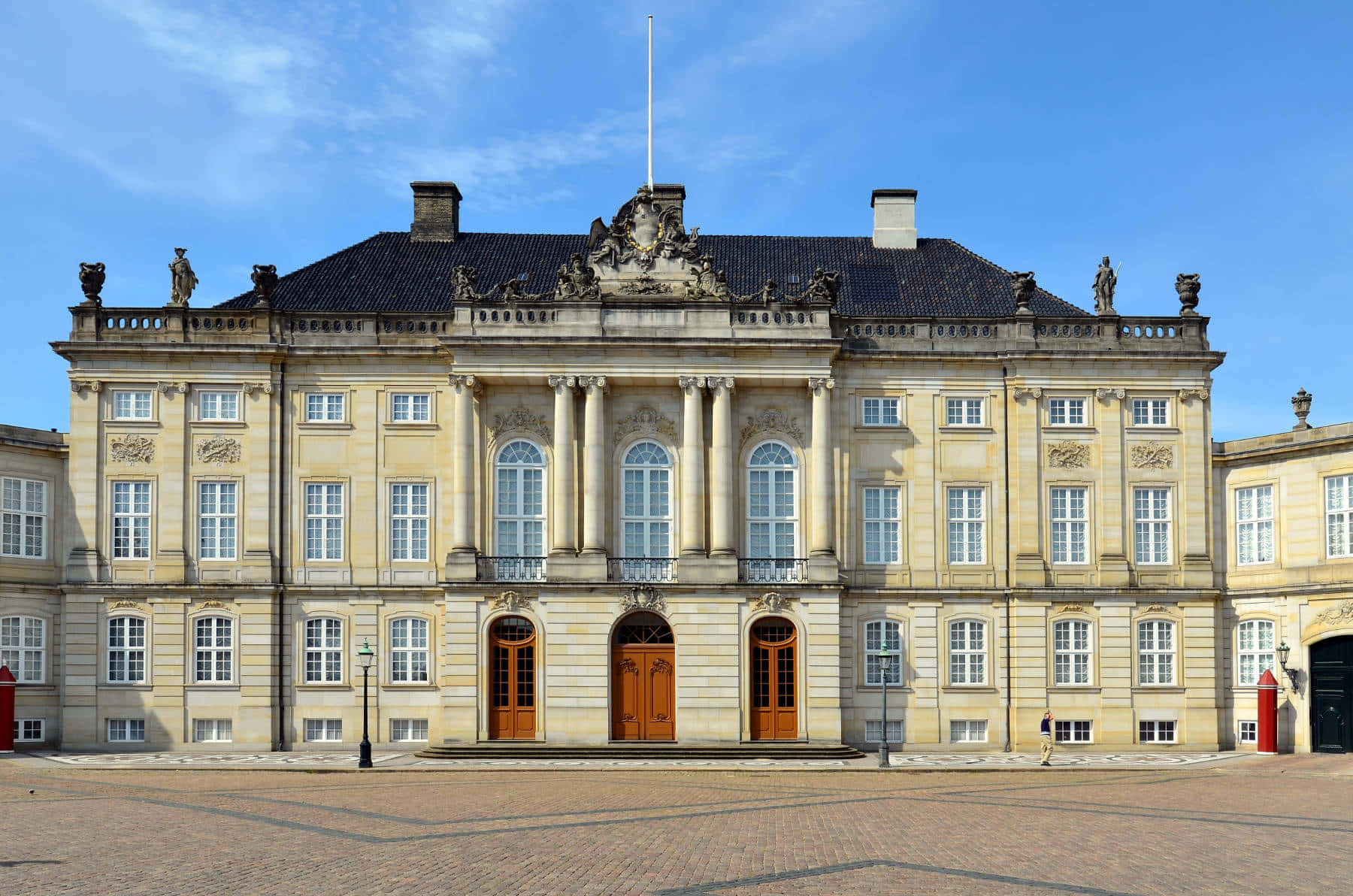 Bright Sky In Amalienborg Palace Background