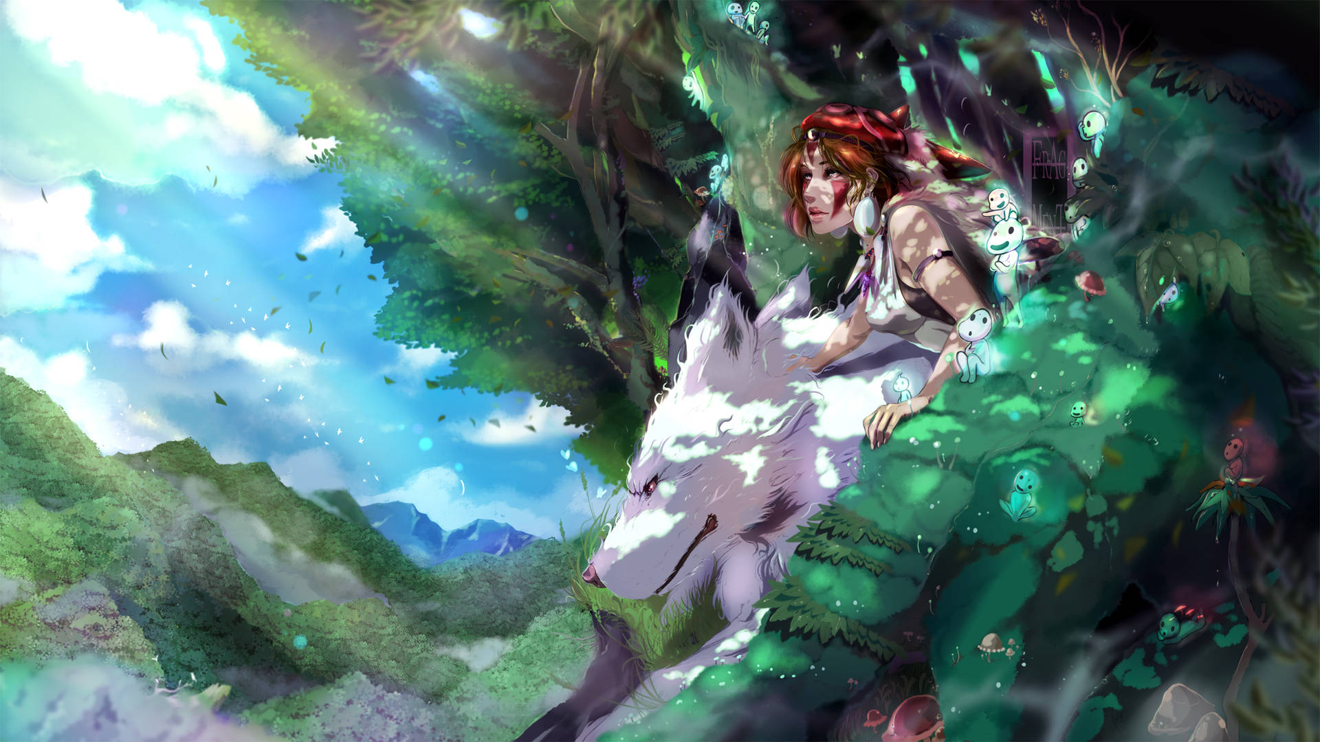 Bright Sky Princess Mononoke Background