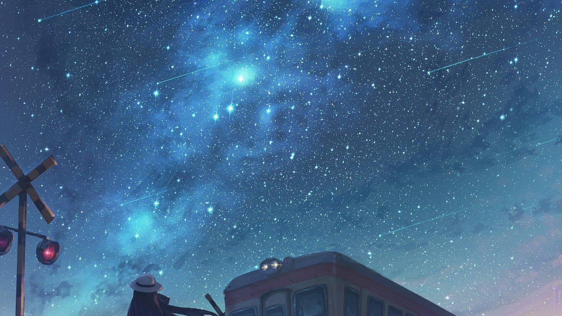 Bright Stars Anime Night Sky