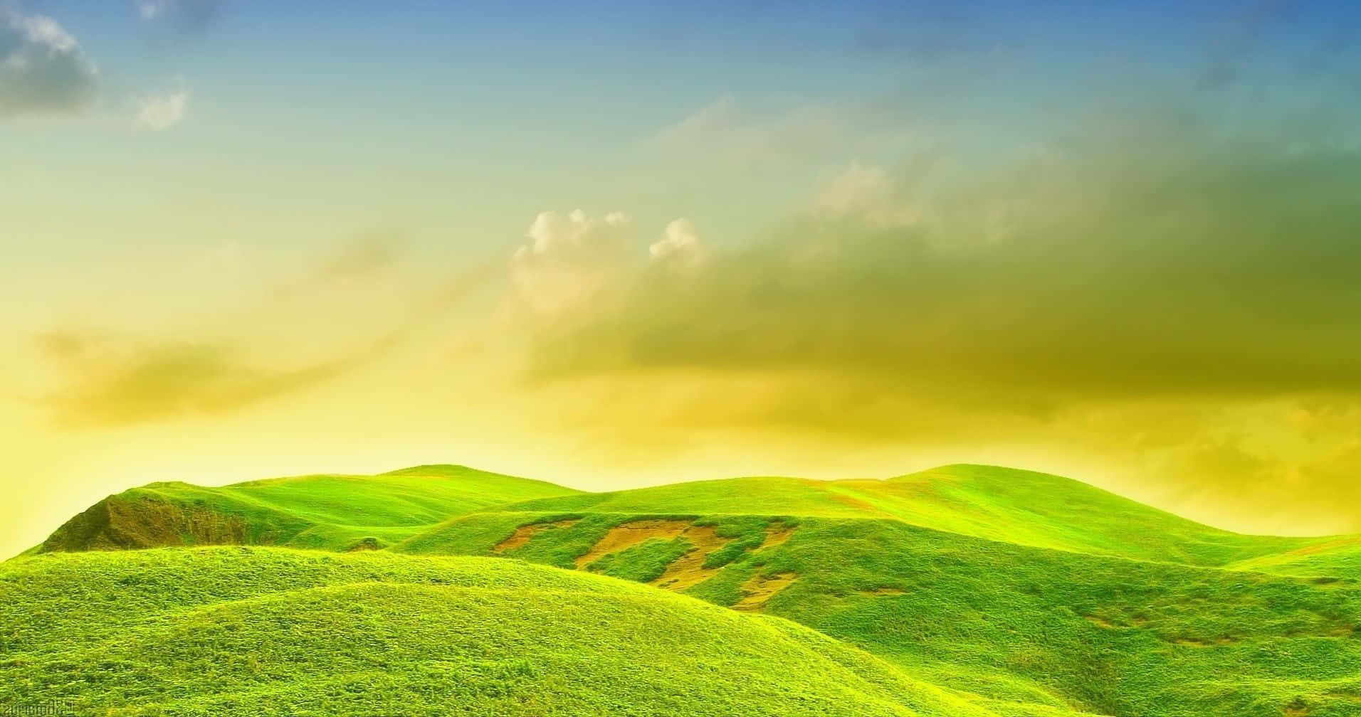 Bright Sunrise Hills Background