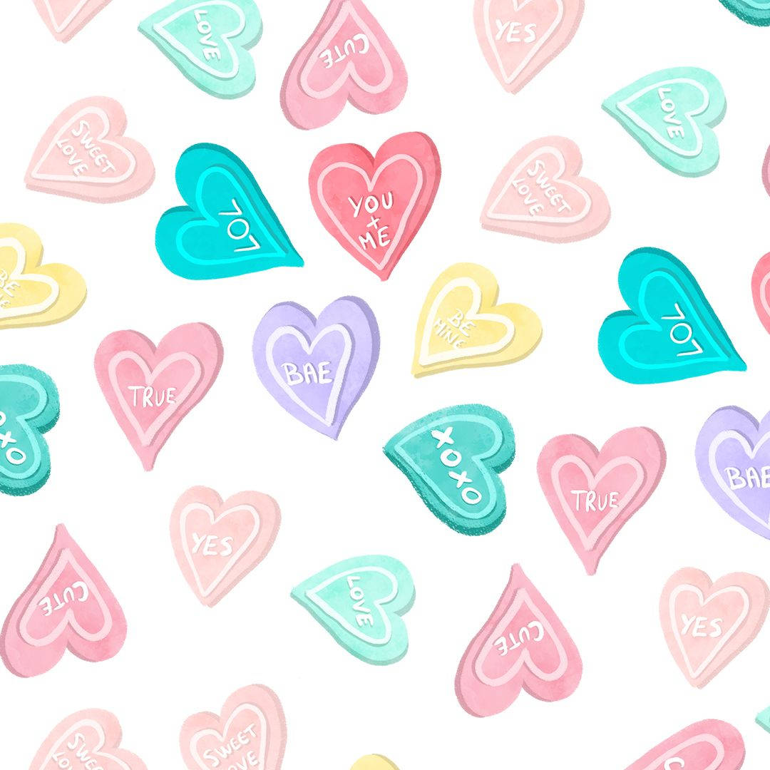 Bright Valentine's Hearts Pattern Background