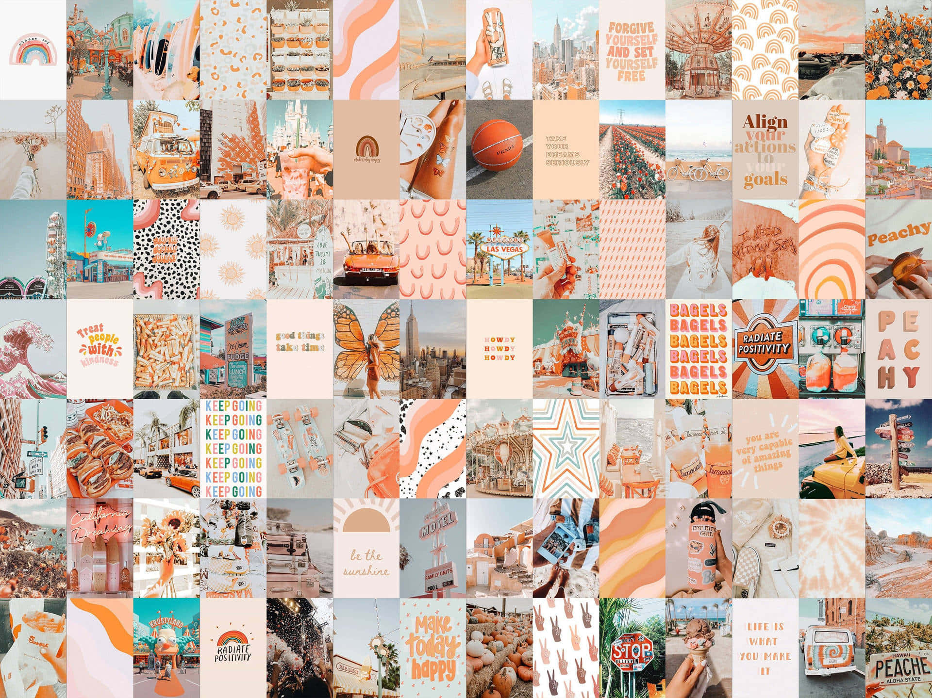 Bright, Vibrant Shades Of Orange And Peach Combine To Create An Aesthetic Background