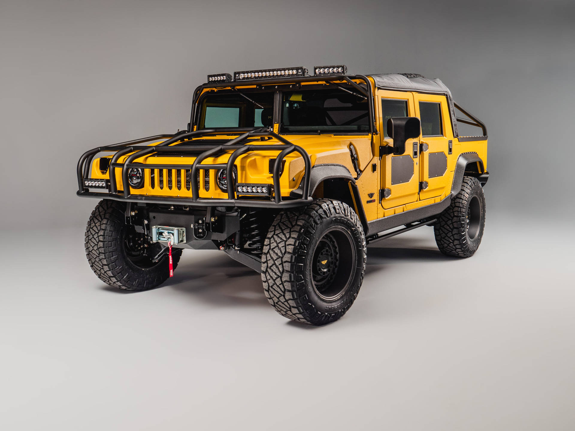 Bright Yellow Hummer H1 Background