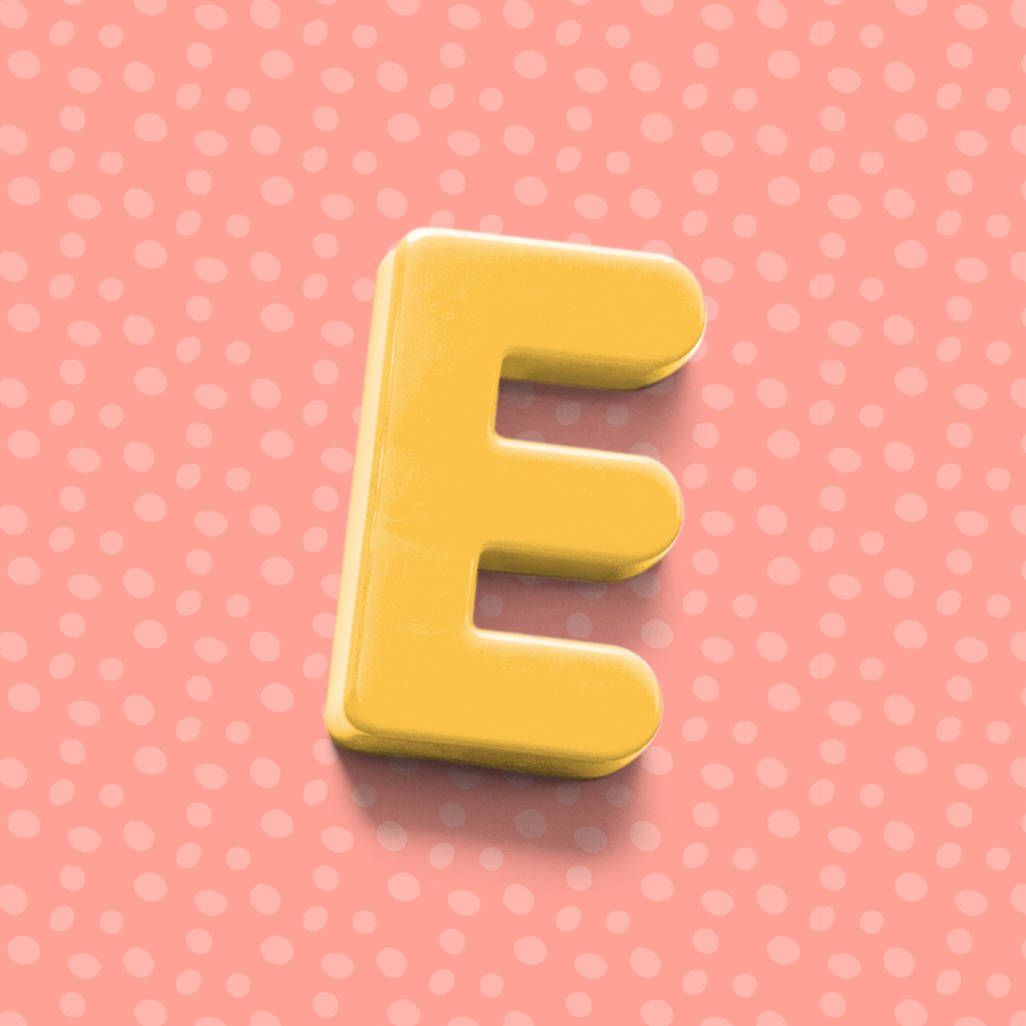 Bright Yellow Letter E Background