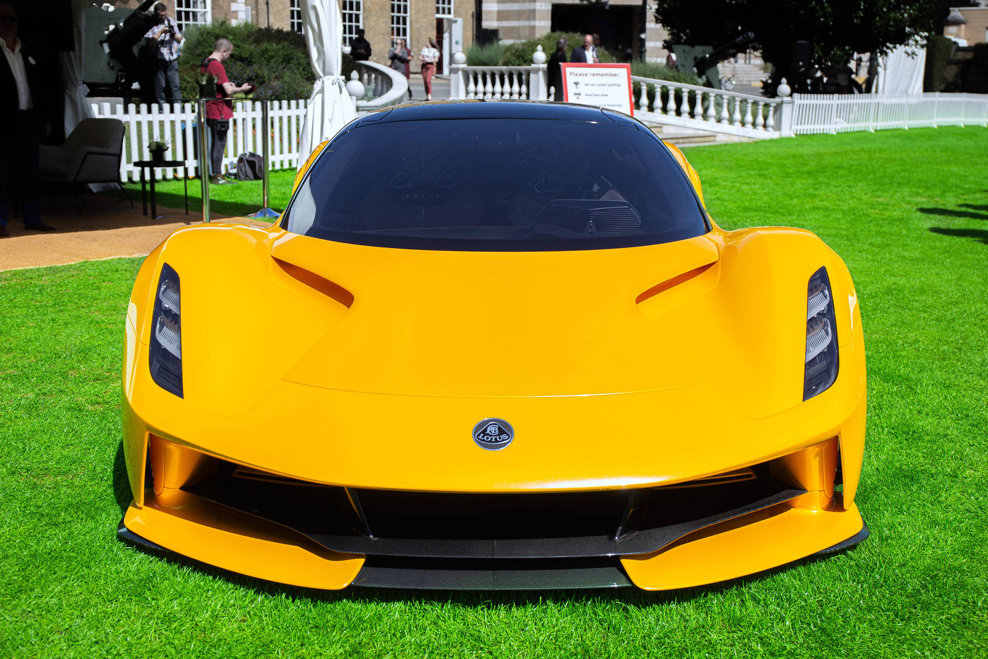 Bright Yellow Lotus Evija Car