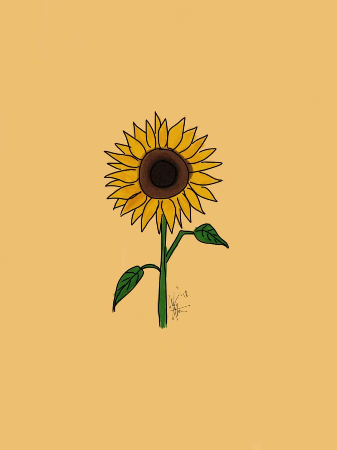 Brighten Up Your Day With A Beautiful Yellow Sunflower. Background