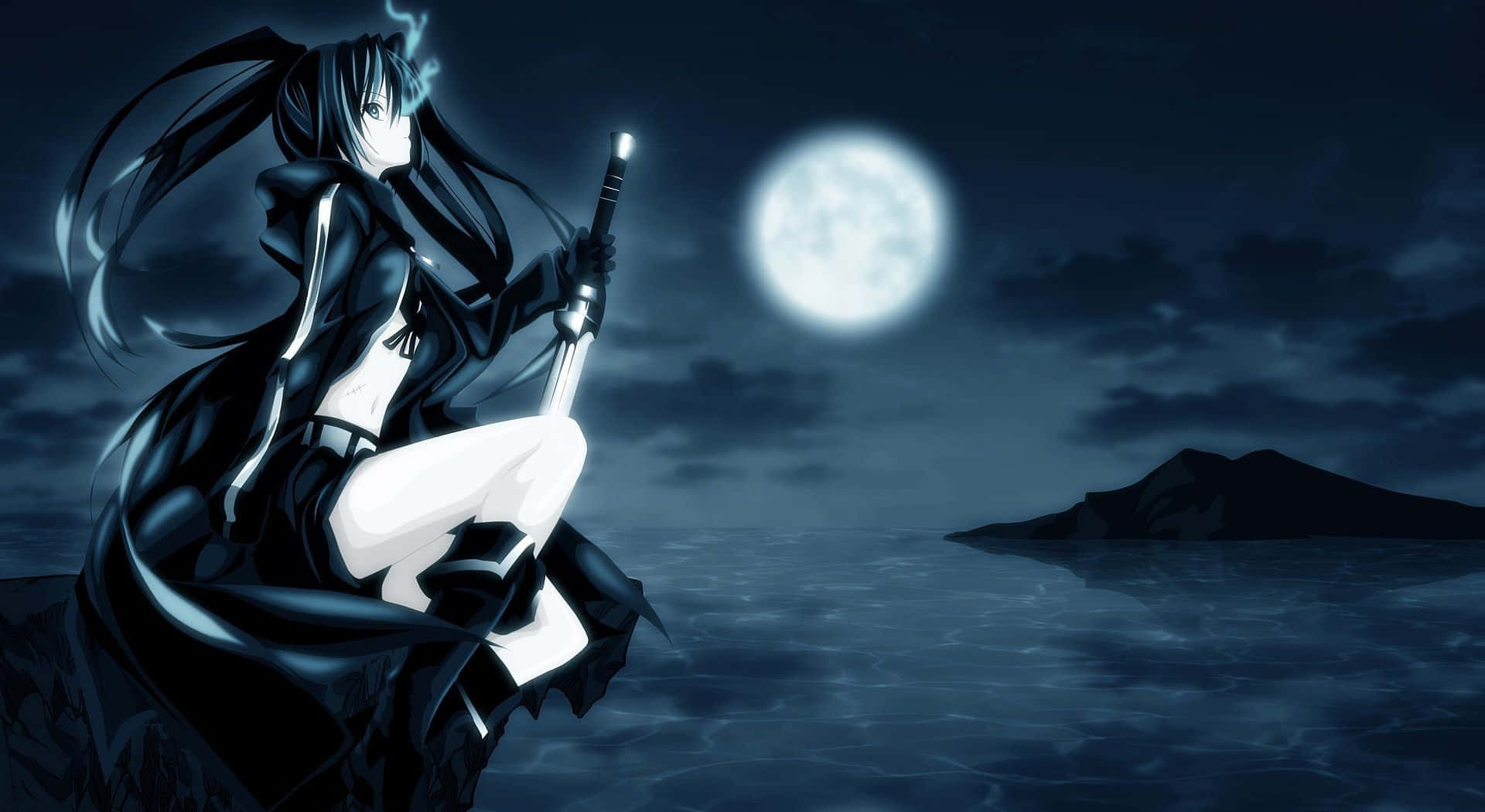 Brighten Up Your Day With A Cheerful Cute Dark Anime Character! Background