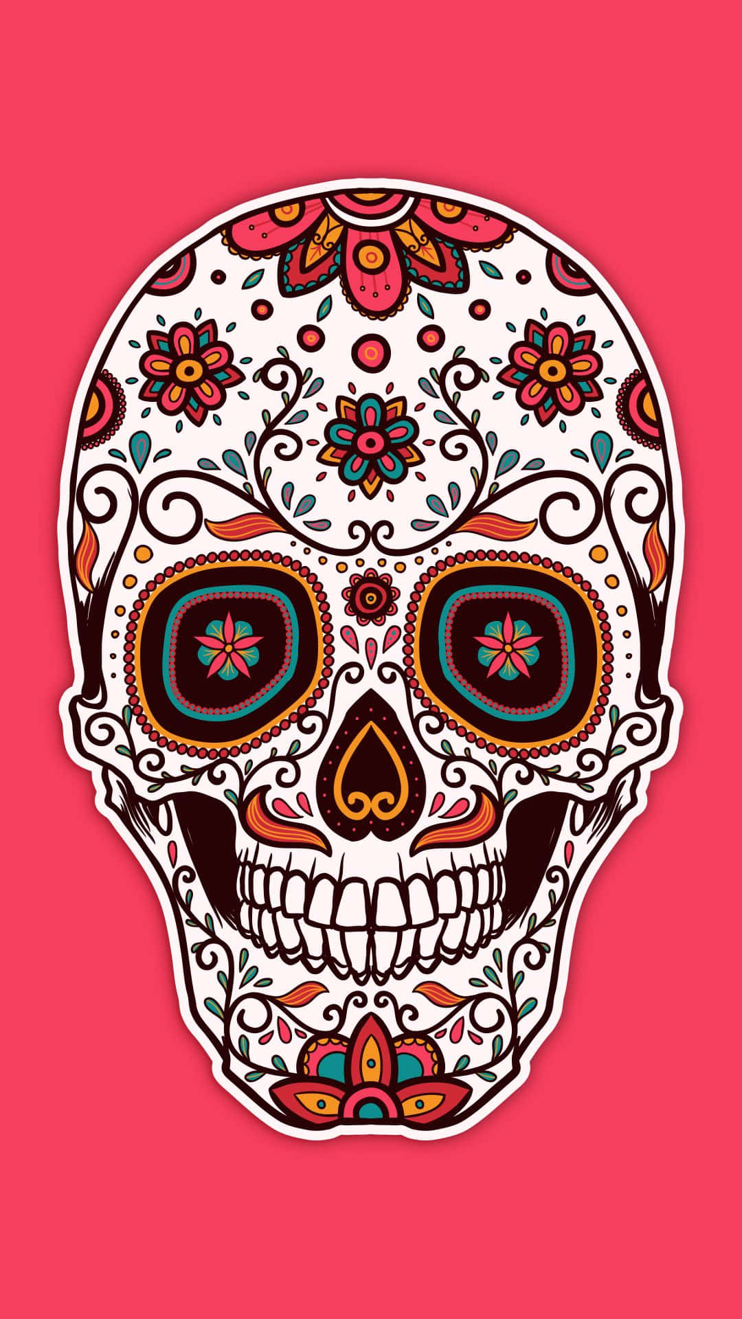 Brighten Up Your Day With A Pink Skull Background