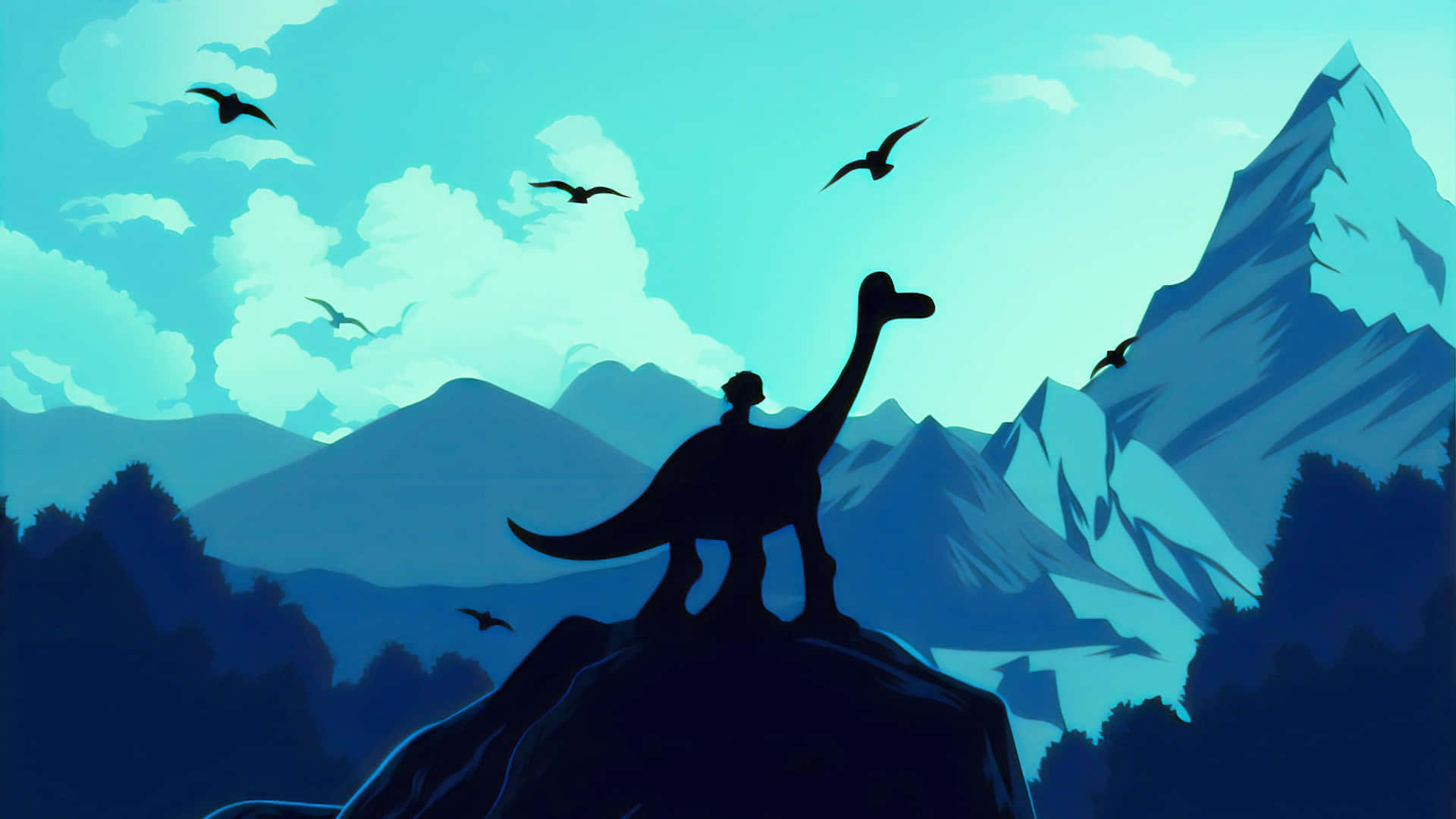 Brighten Up Your Day With This Cheerful Cute Dinosaur Desktop Background