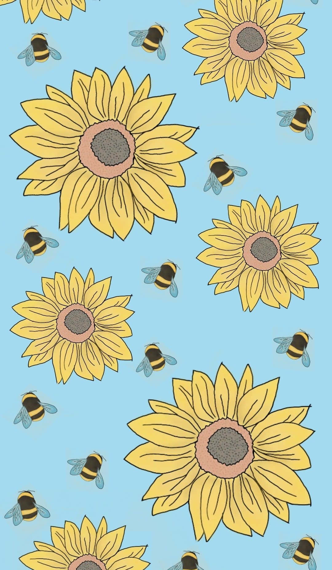 Brighten Up Your Day With This Cheerful Sunflower Aesthetic Iphone Wallpaper! Background