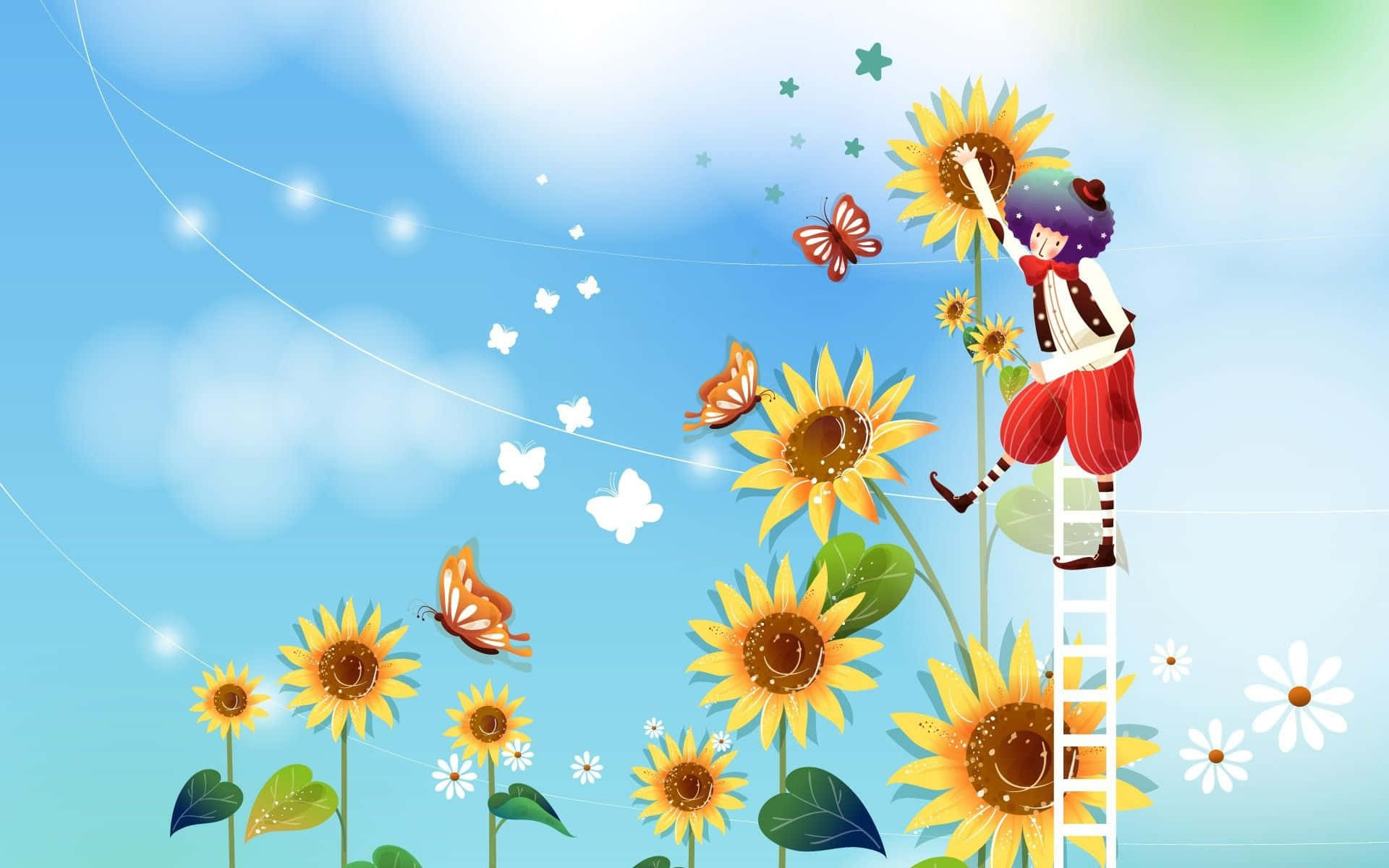 Brighten Up Your Day With This Cute Sunflower Background