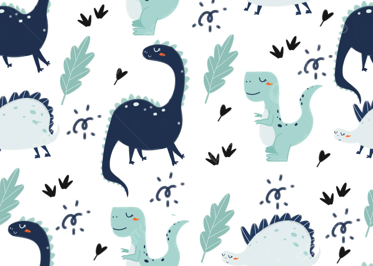 Brighten Up Your Day With This Fun Cute Dinosaur Pattern! Background