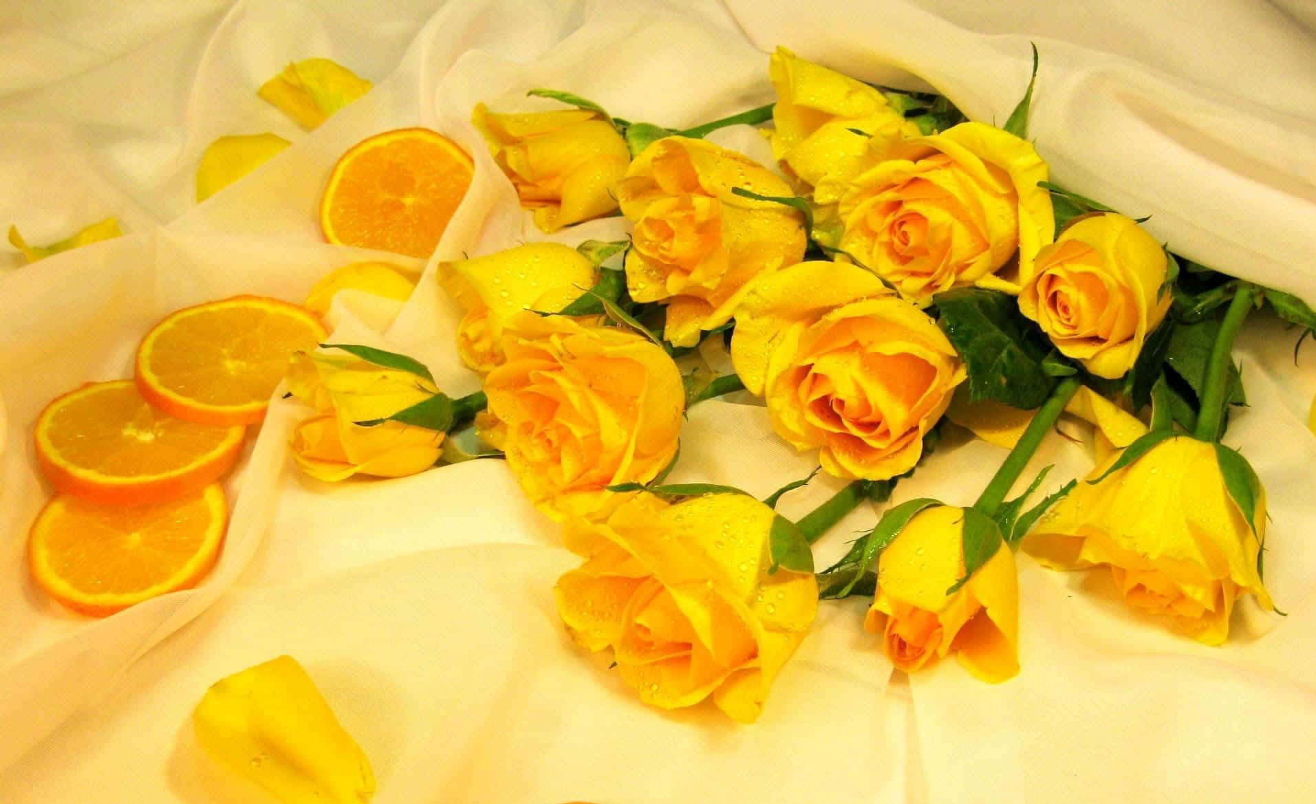 Brighten Up Your Desktop With This Elegant Yellow Aesthetic Flower Wallpaper Background