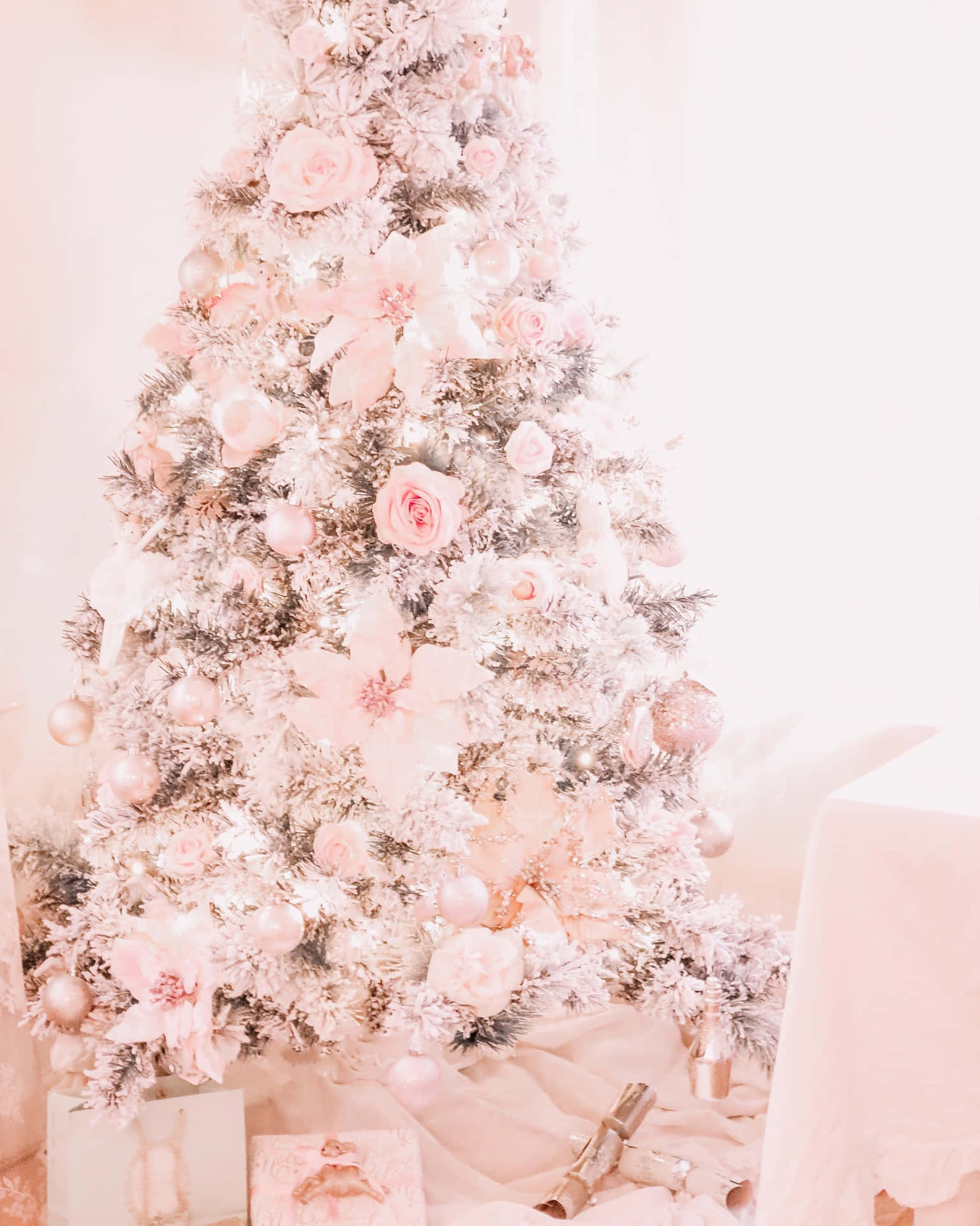 Brighten Up Your Festive Season With This Sweet Pink Christmas Tree Background