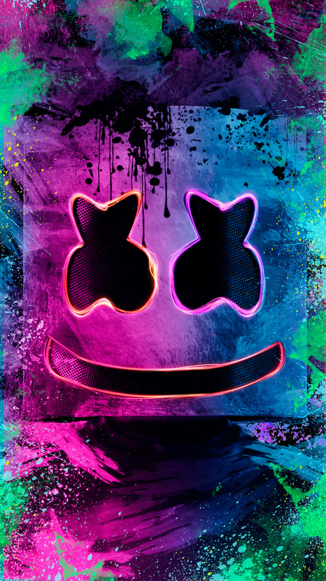 Brighten Up Your Iphone Screen With This Glowing Neon Marshmallo Design Background