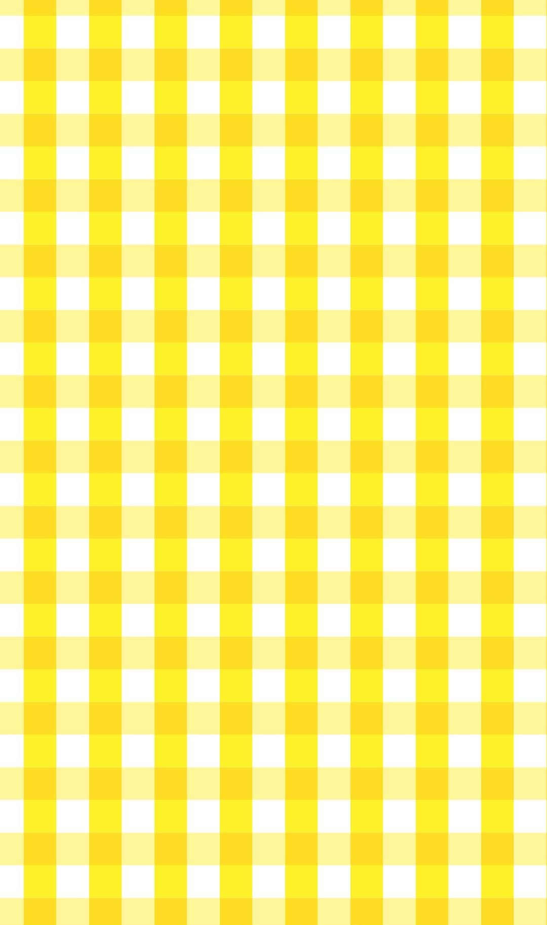 Brighten Up Your Space With Cheerful Aesthetic Yellow Plaid Wallpaper Background