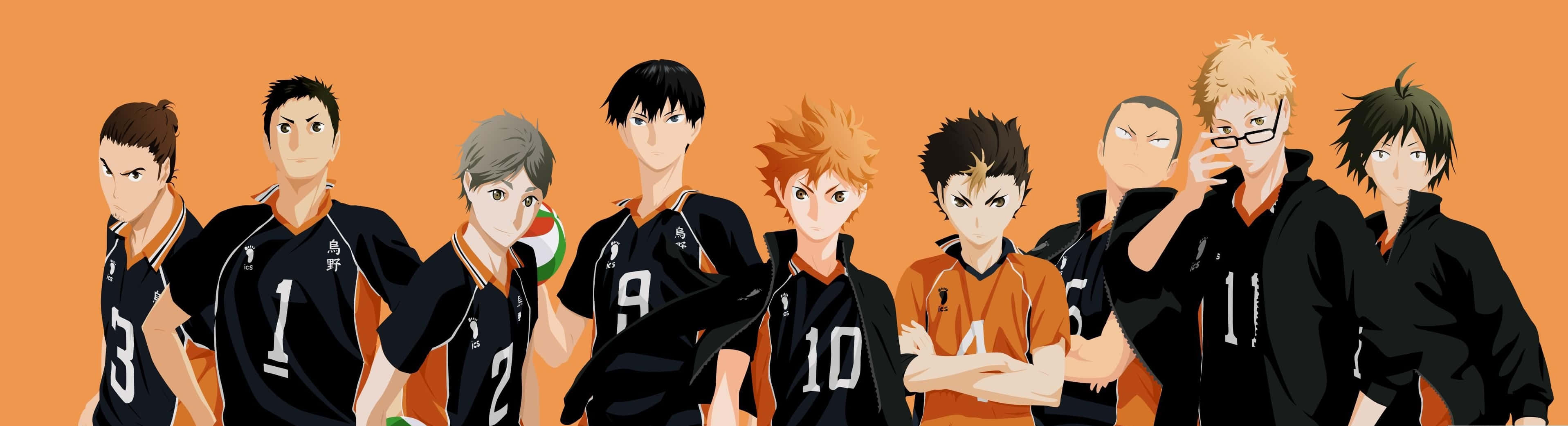 Brighten Up Your Workspace With This Unique Haikyuu-themed Laptop Wallpaper Background