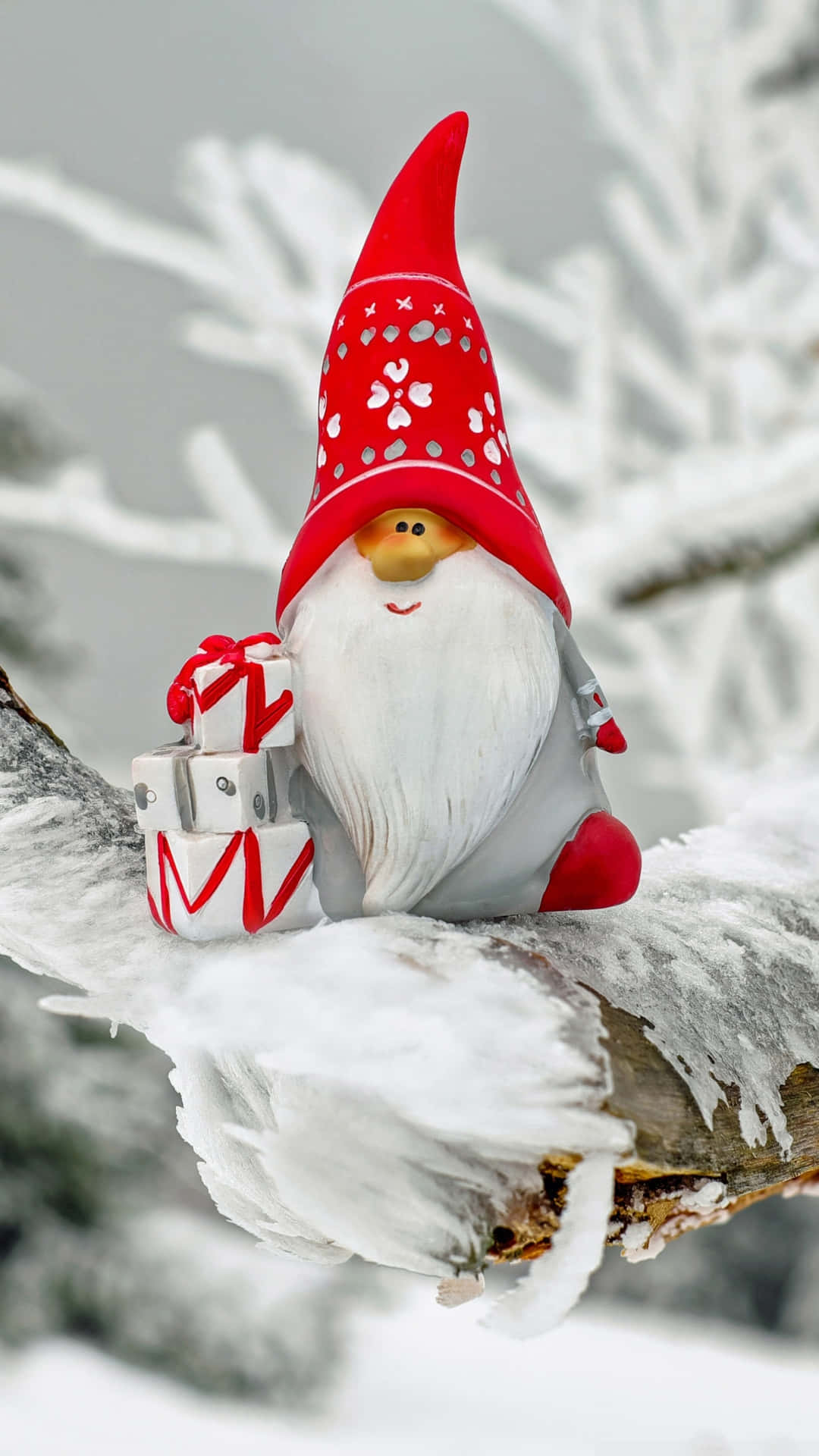 Brighten Your Christmas With A Cheerful Gnome. Background