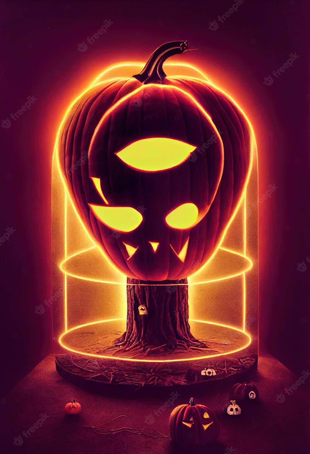 Brighten Your Halloween With Neon Decorations Background