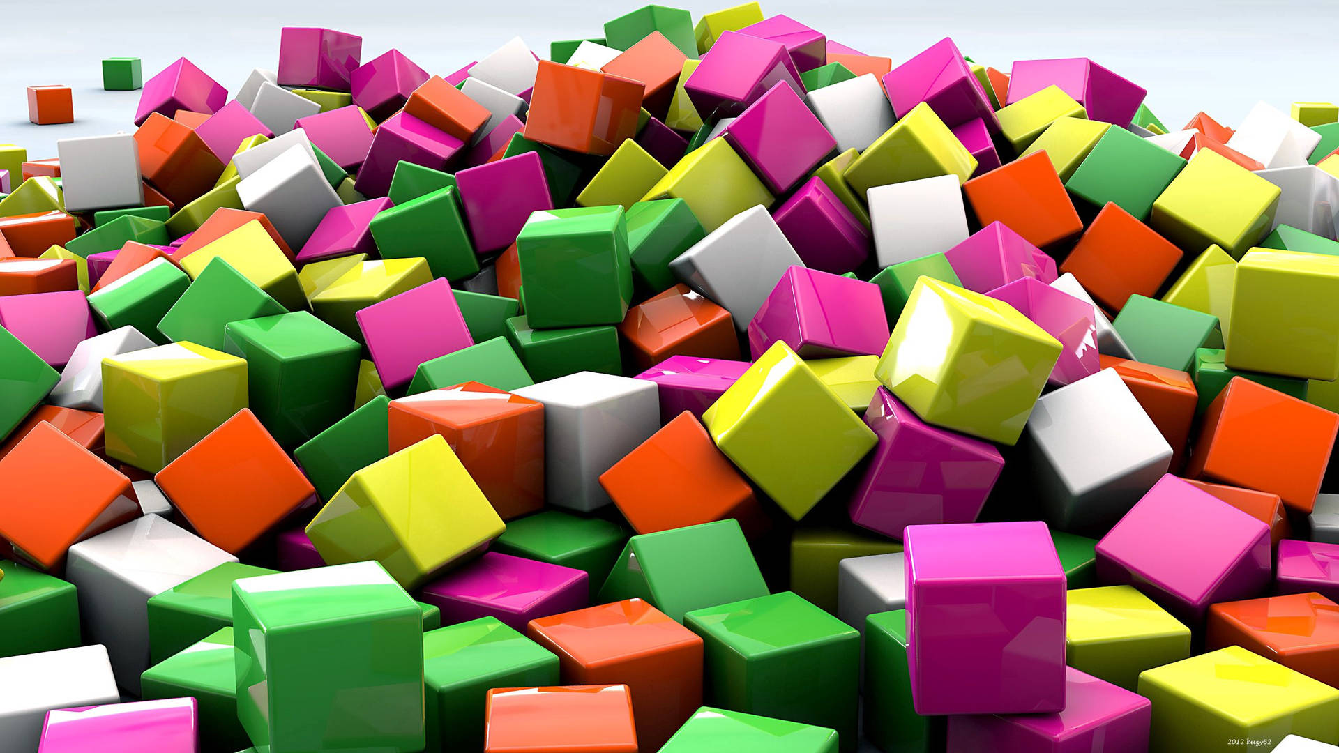 Brightly Colored 3d Cubes Background